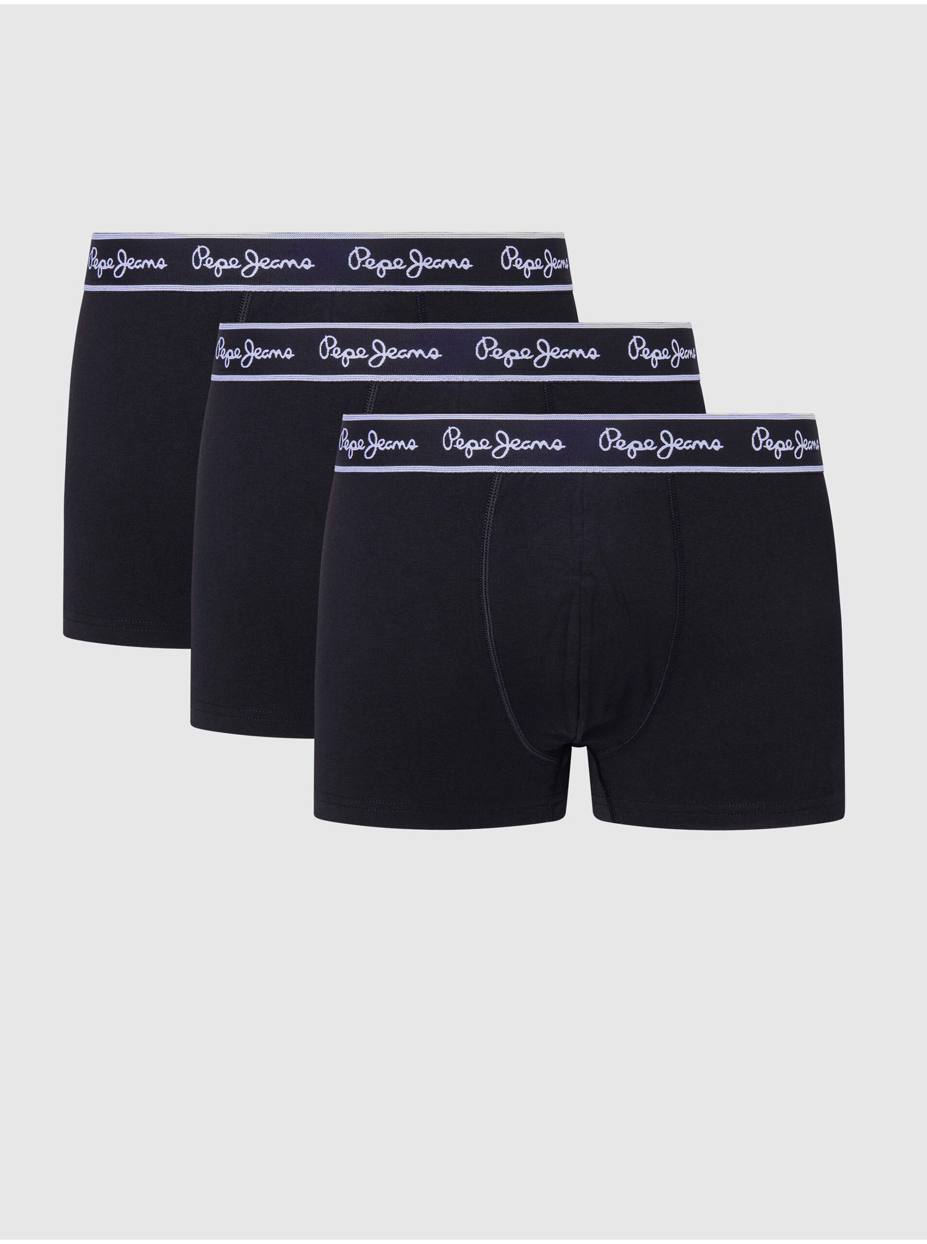 Set of three men's boxer shorts in black Pepe Jeans - Men