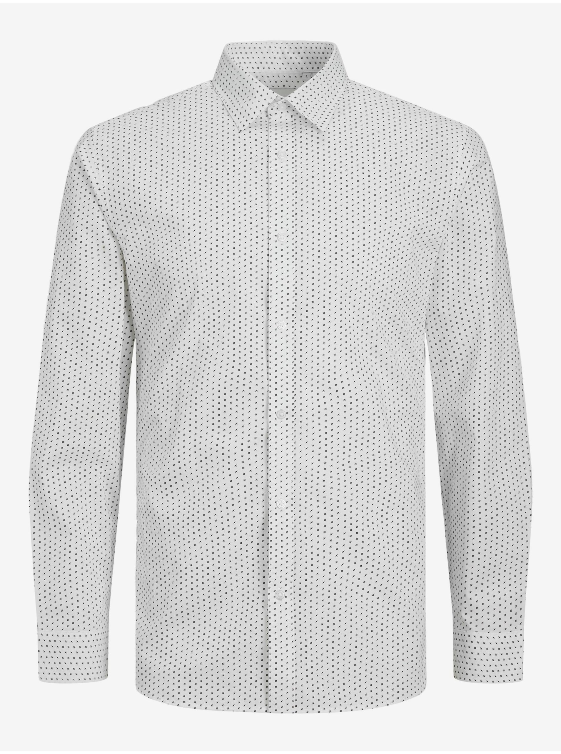 White Mens Patterned Shirt Jack & Jones Joe - Men