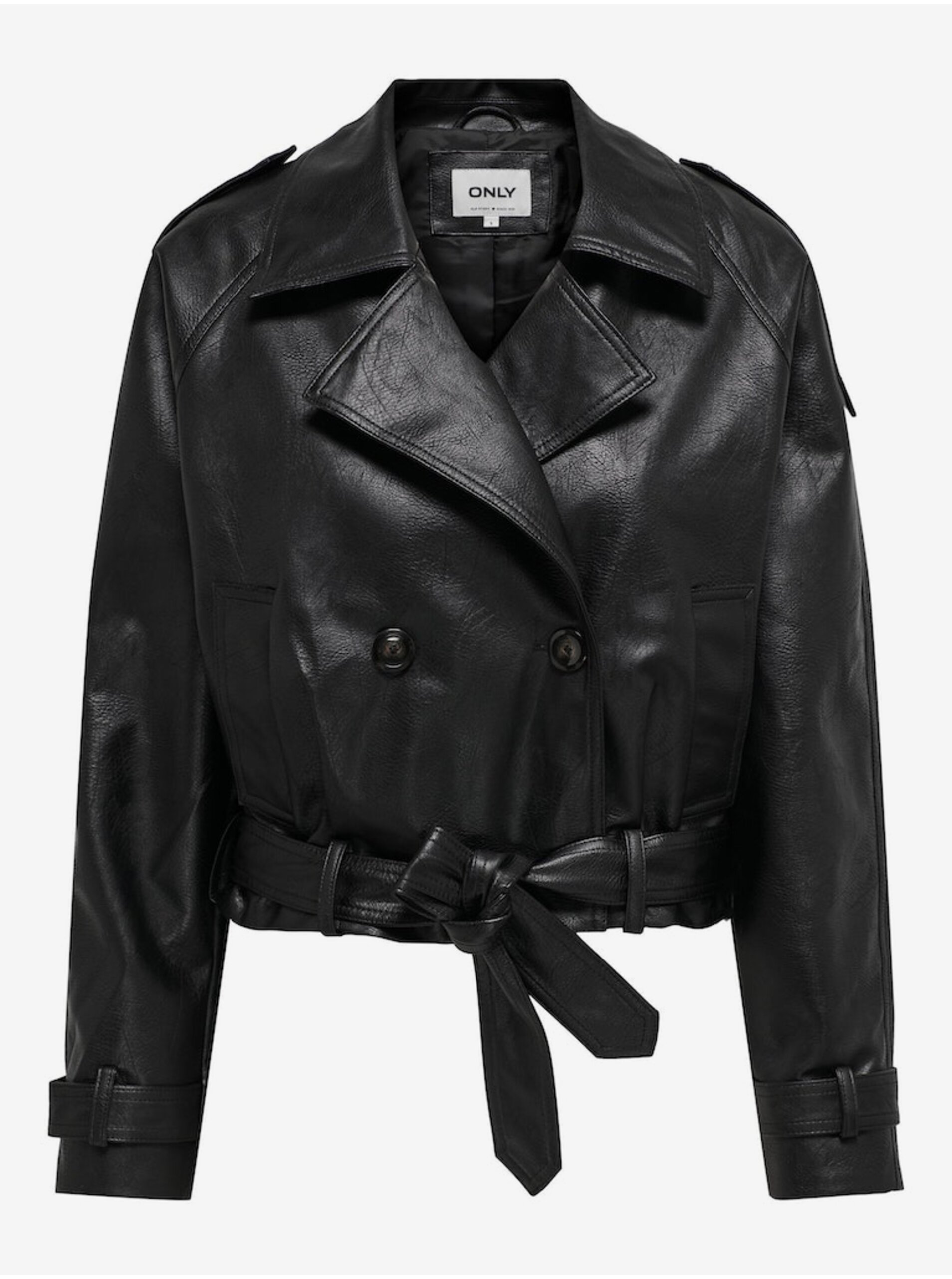 Women's black faux leather jacket ONLY Vera - Women