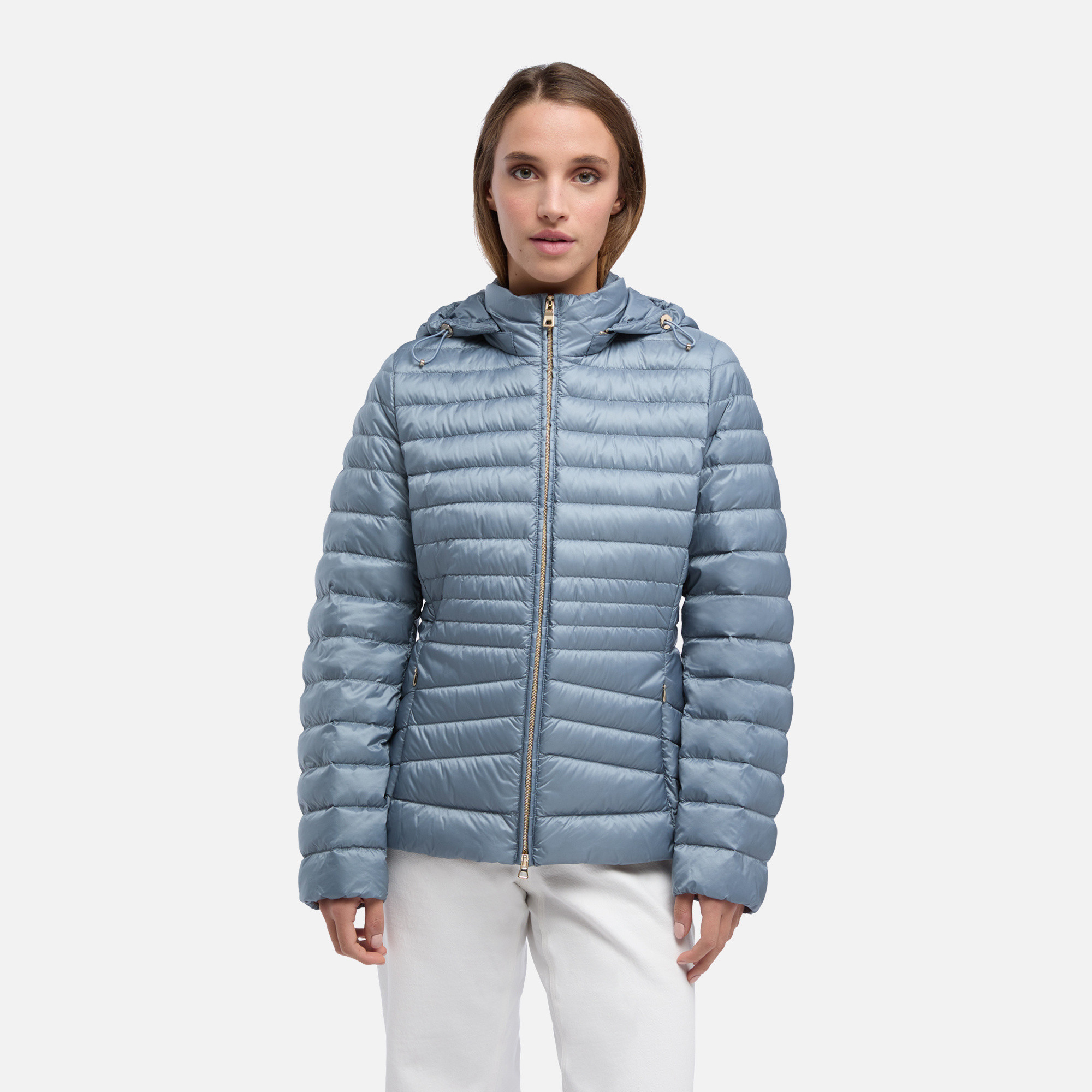 Light Blue Women's Down Jackets Geox Jaysen - Women's