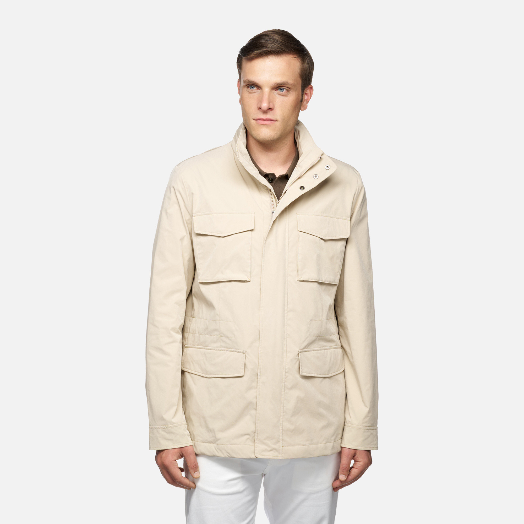 Beige men&#039;s jacket Geox Damon - Men&#039;s