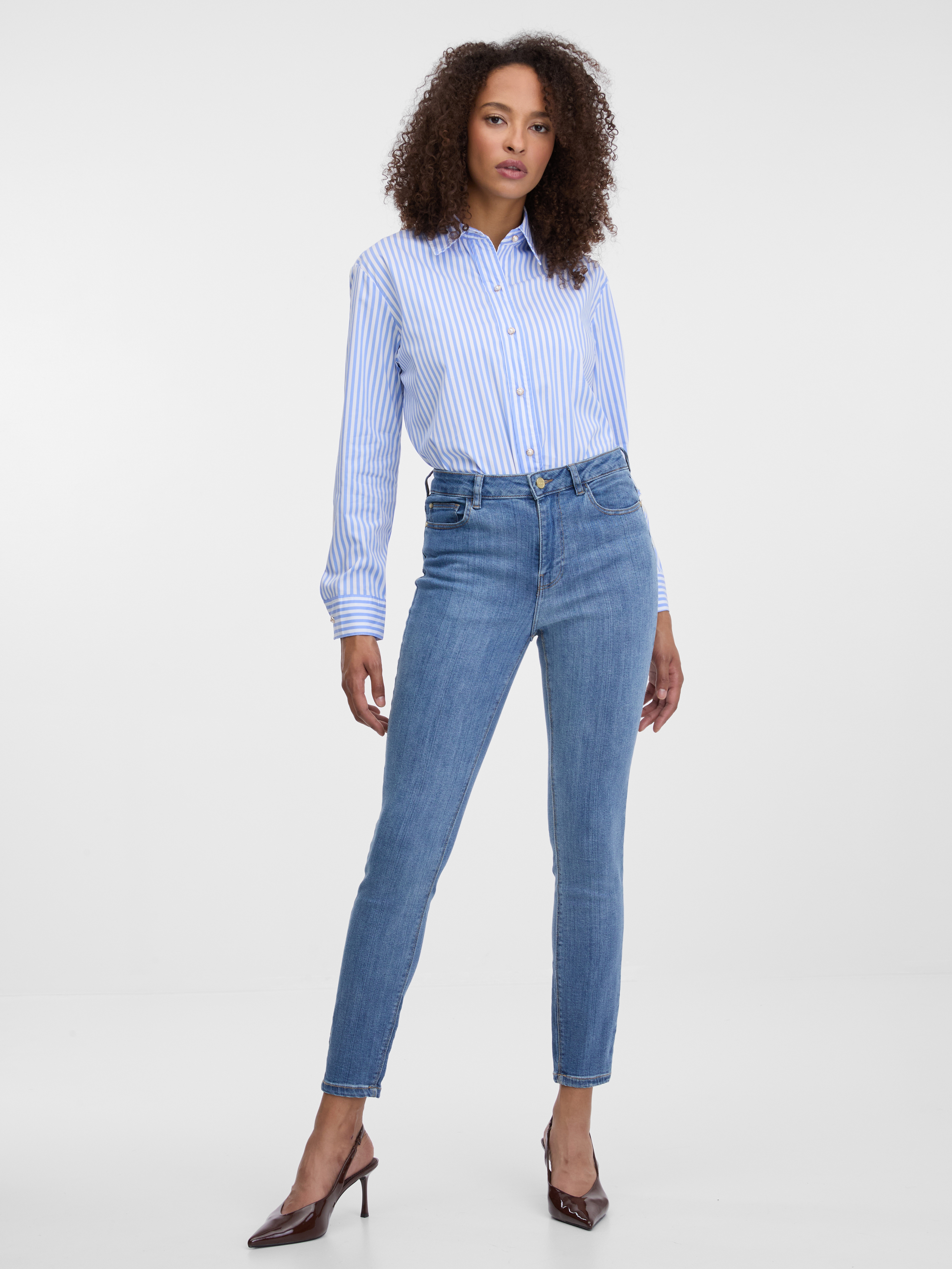 Light blue striped women's shirt ORSAY - Women's