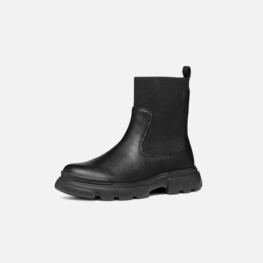 Black Girls Ankle Boots Geox Junette - Girls