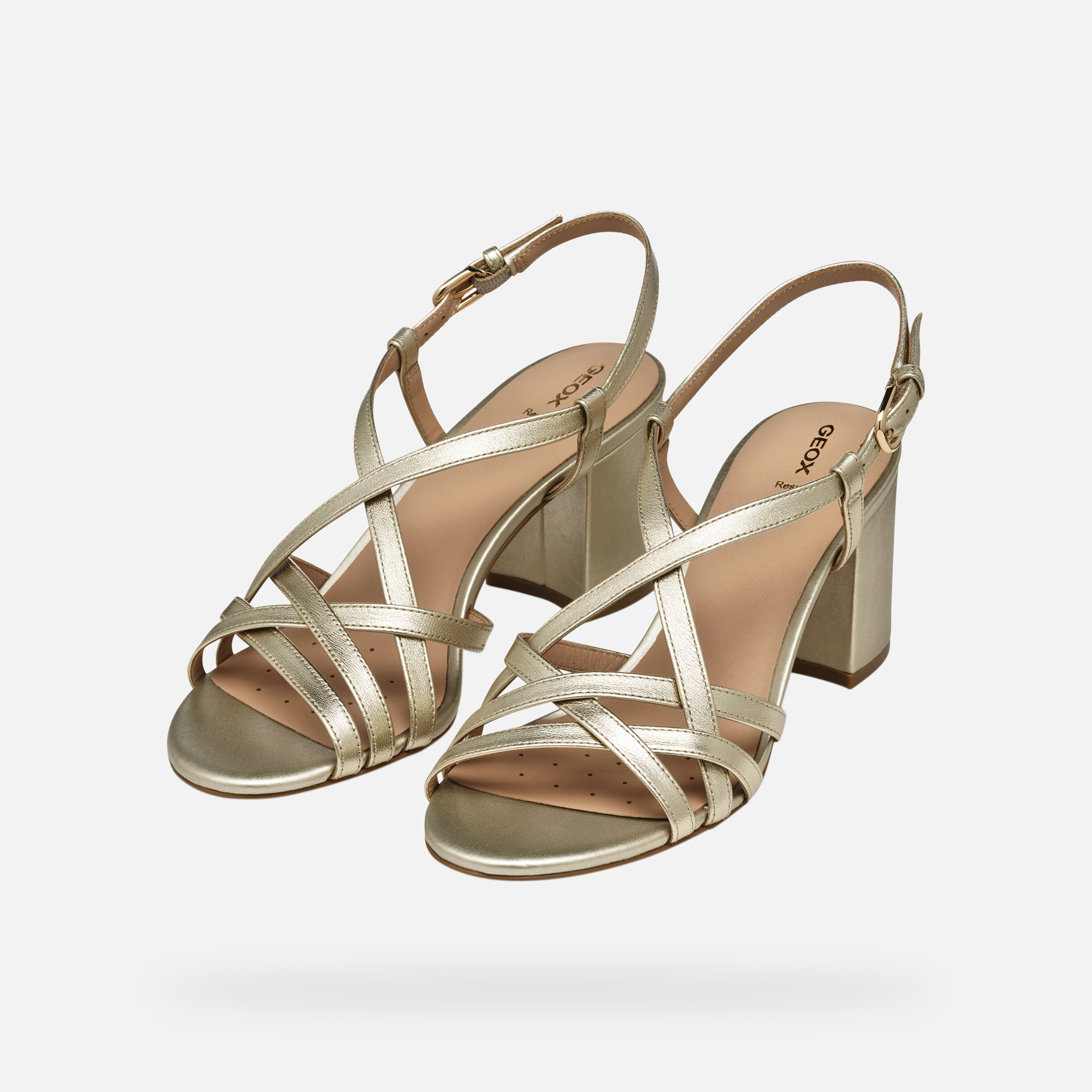 Gold women's sandals Geox Virnilisa 65 S - Women's