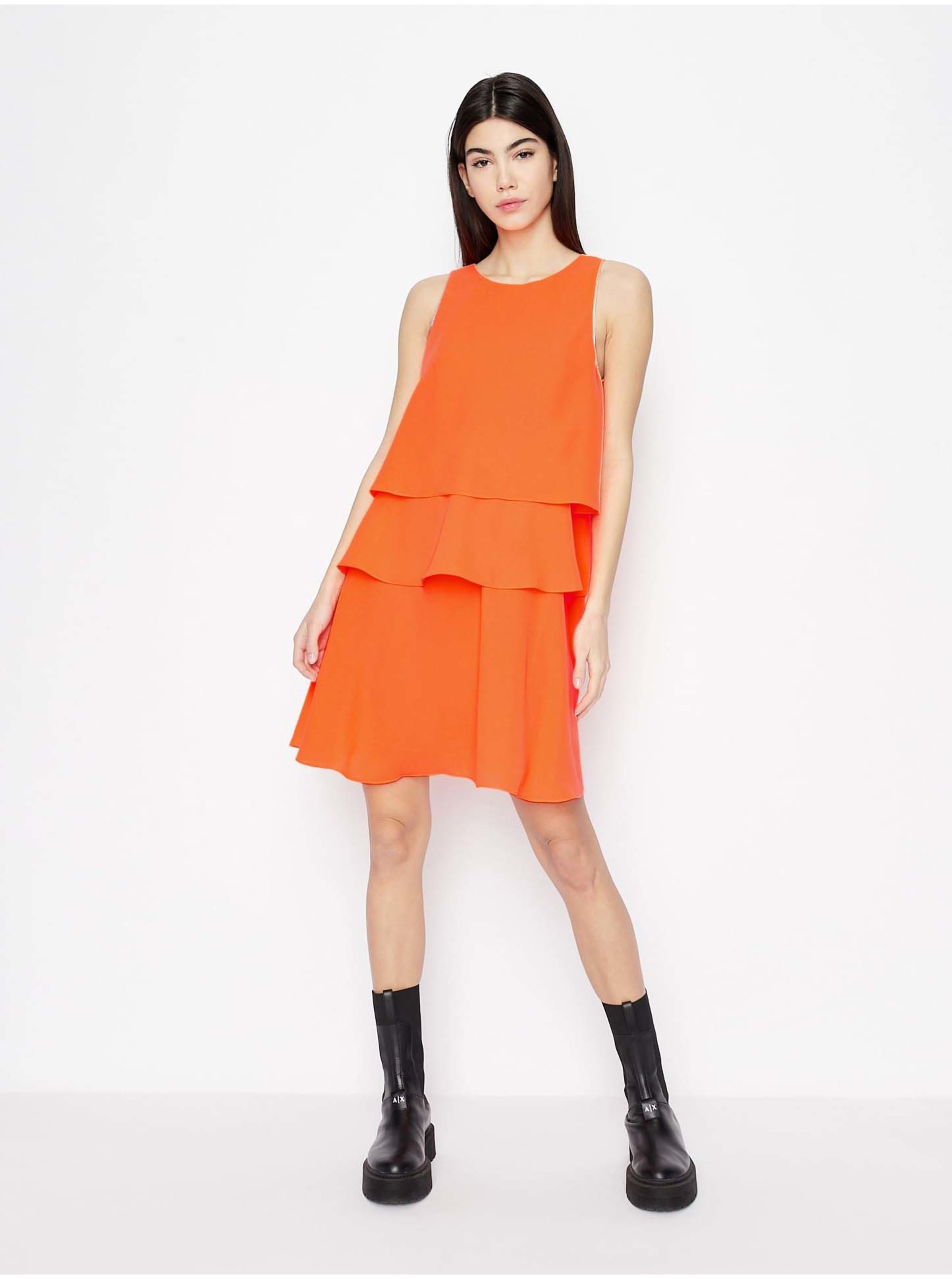 Levně Oranžové šaty Armani Exchange - Dámské