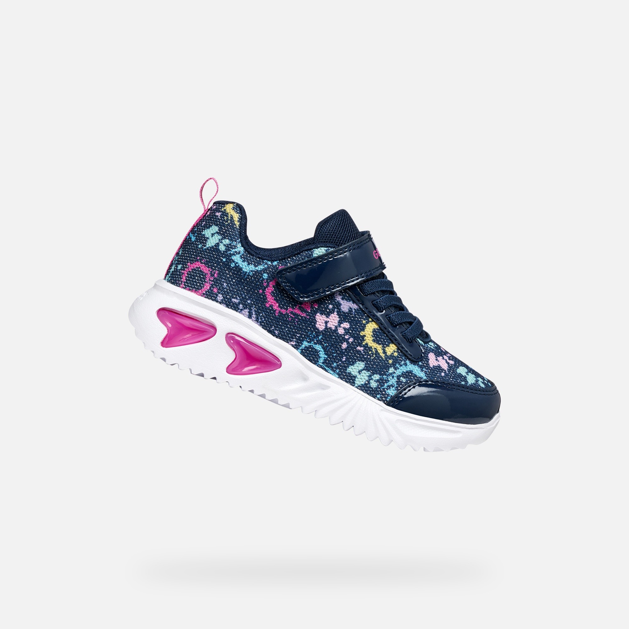 Dark Blue Girls Luminous Sneakers Geox Assister - Girls