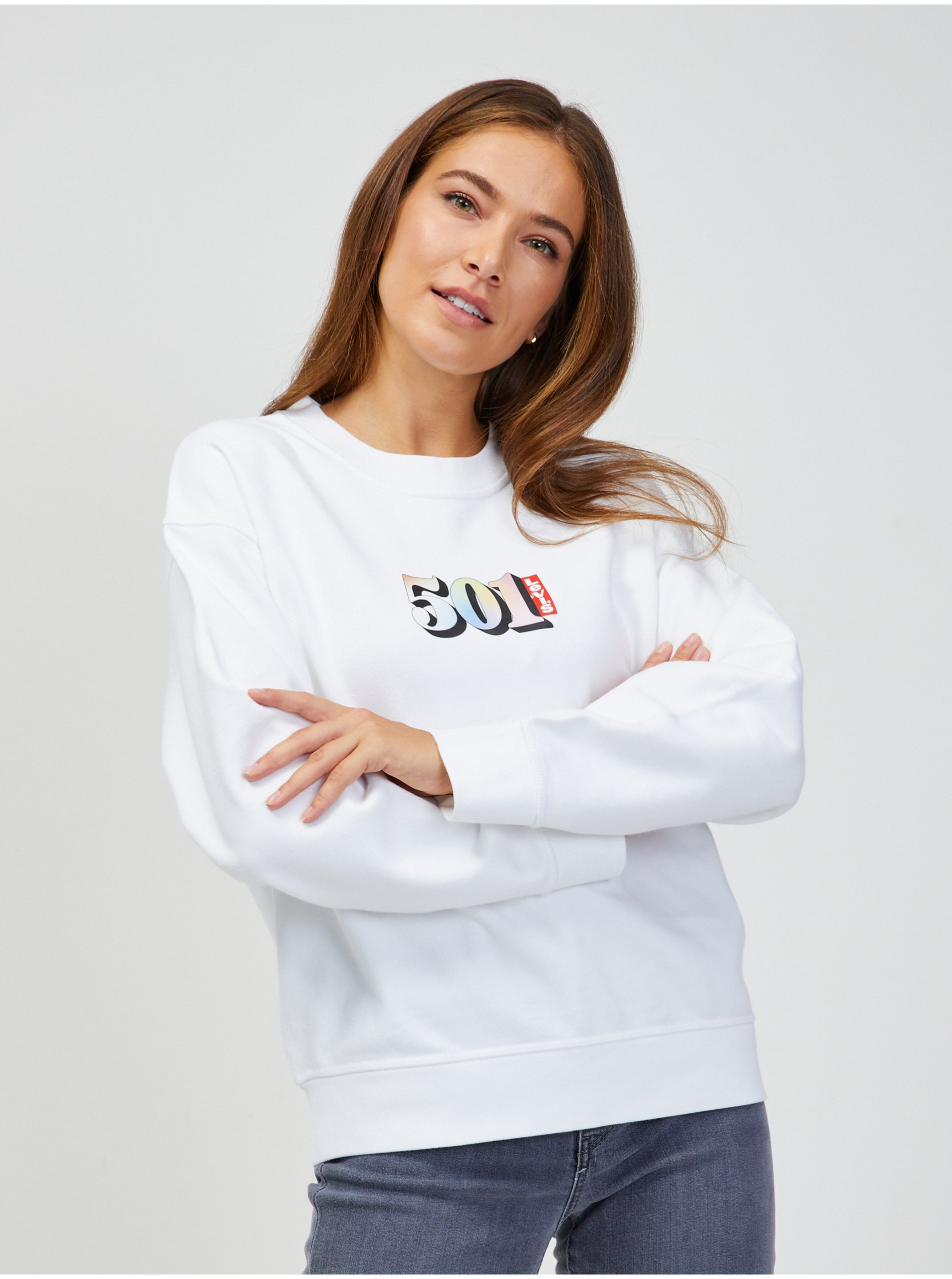 Levi's White Women's Sweatshirt Levi's® 501 - Women