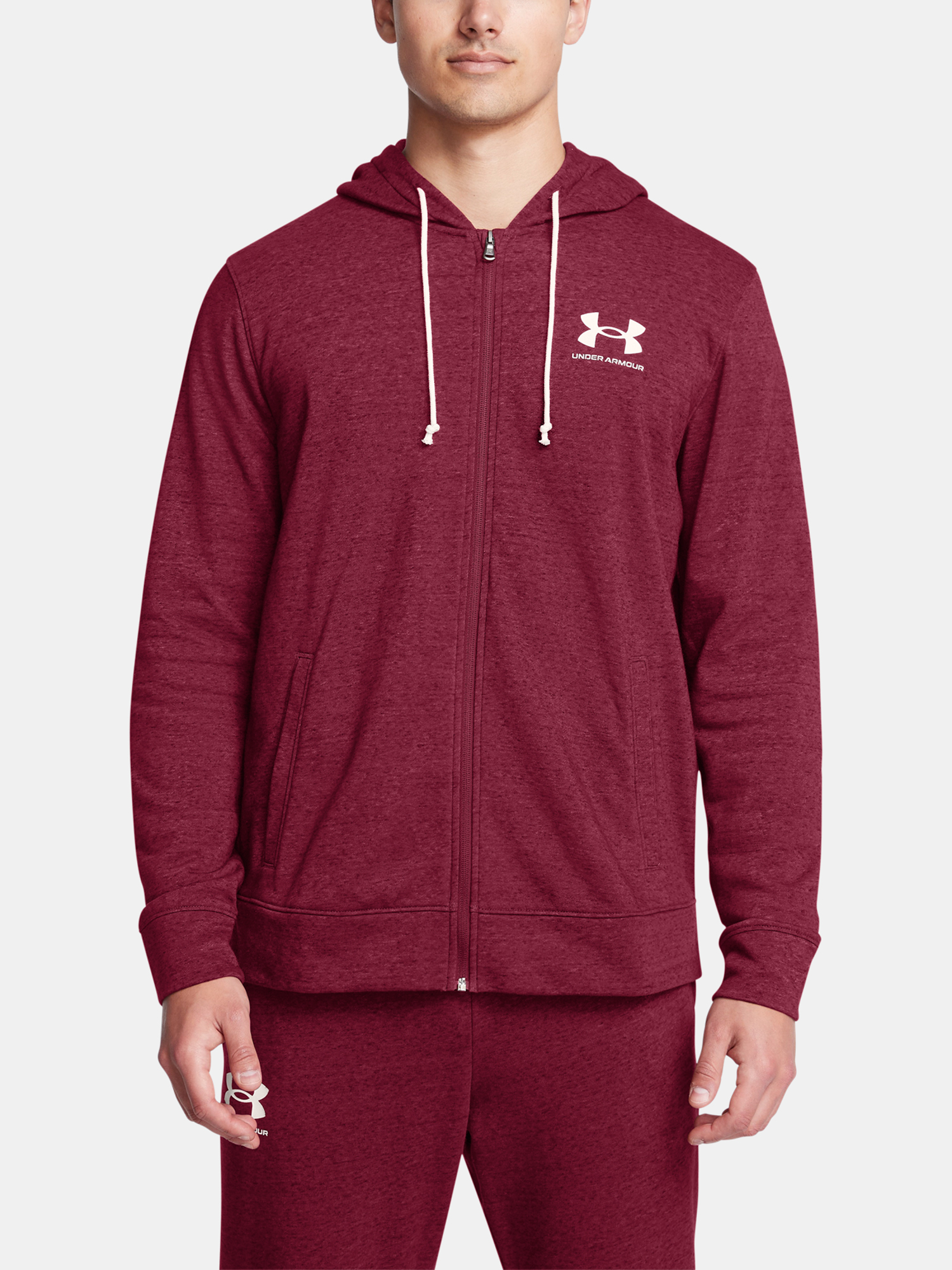 Men's Sweatshirt Under Armour UA Rival Terry LC FZ-RED - Men's