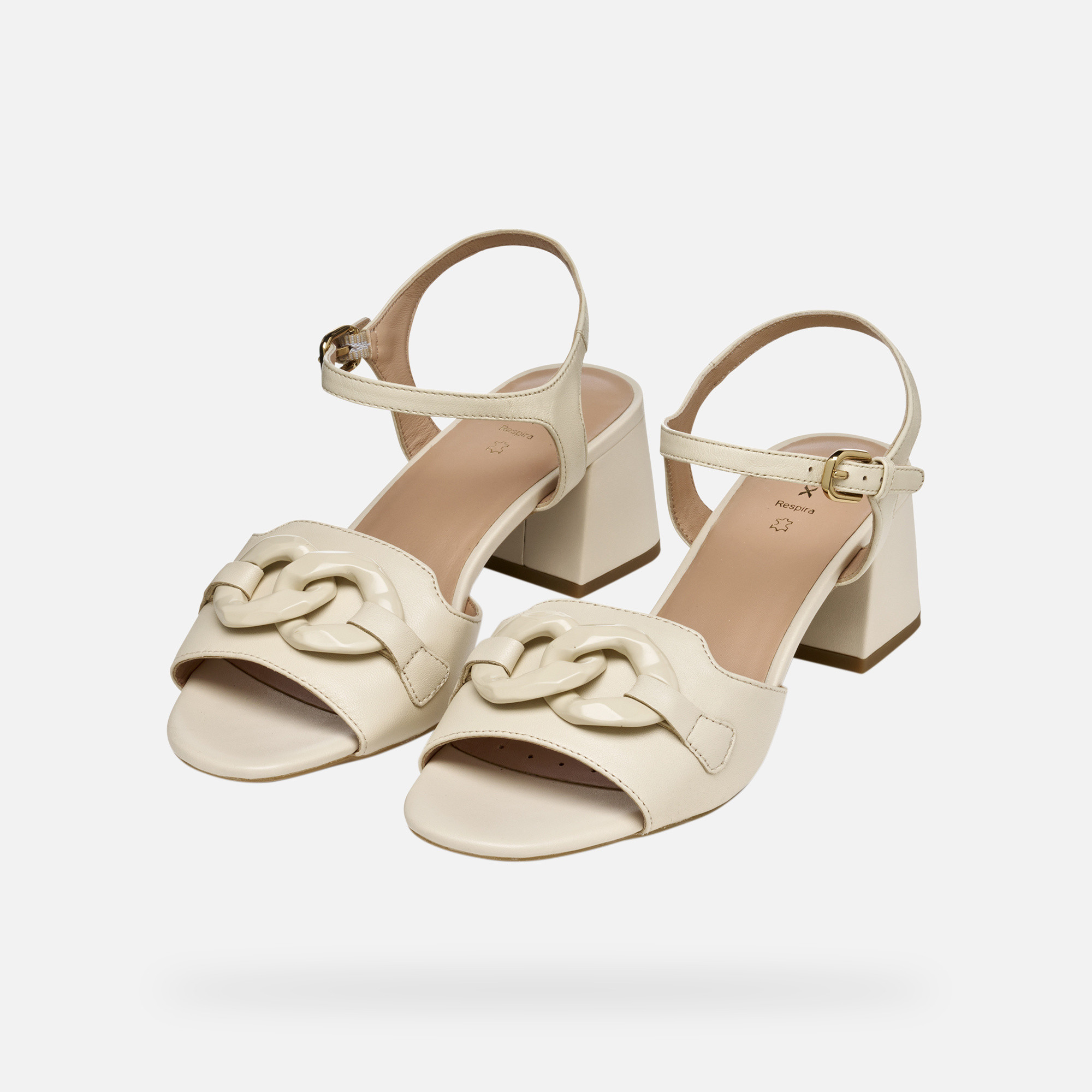 Cream women&#039;s sandals Geox New Eraklia 50 T - Women&#039;s