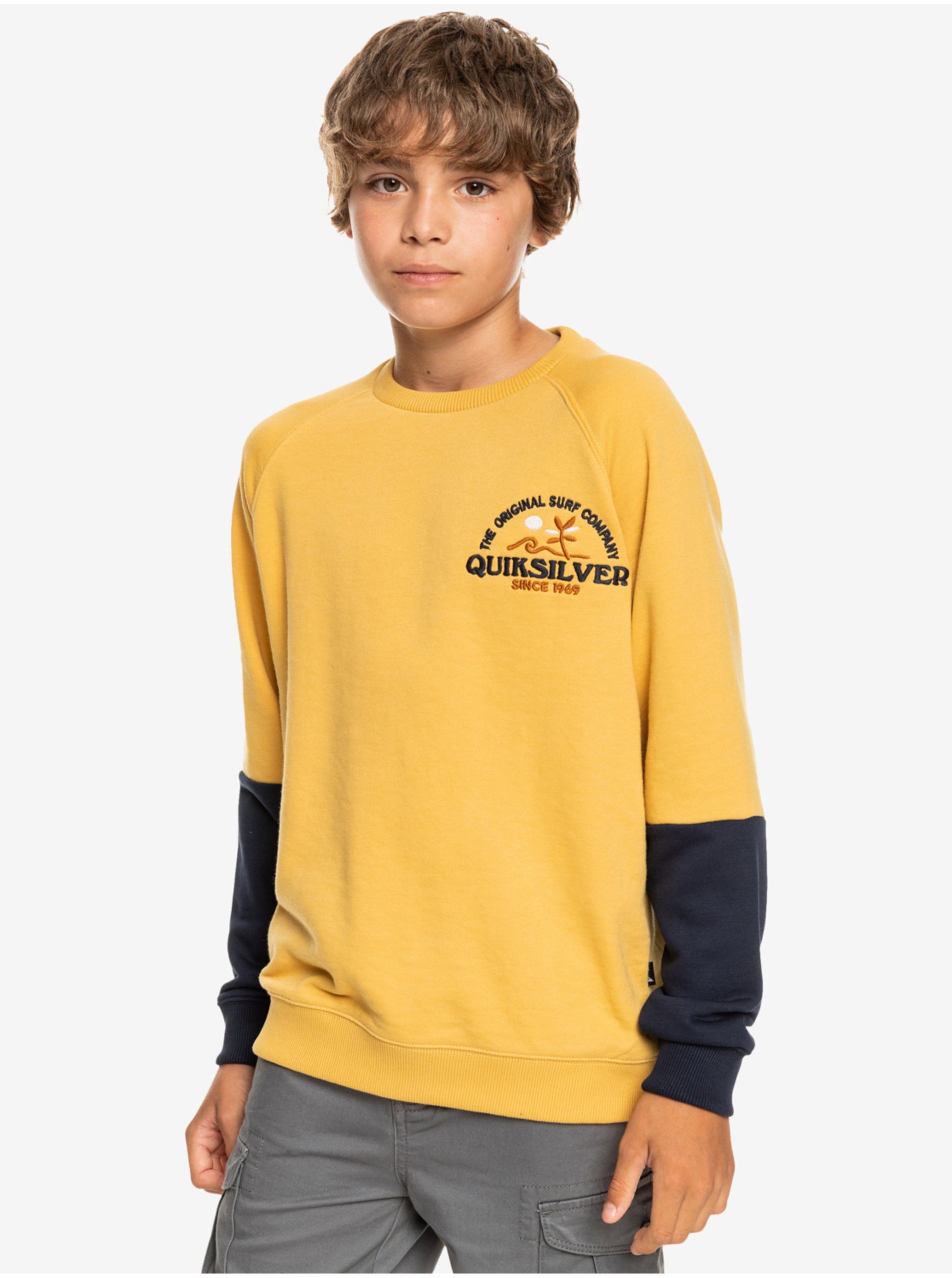 Blue-yellow boys sweatshirt Quiksilver Open Spot - Boys