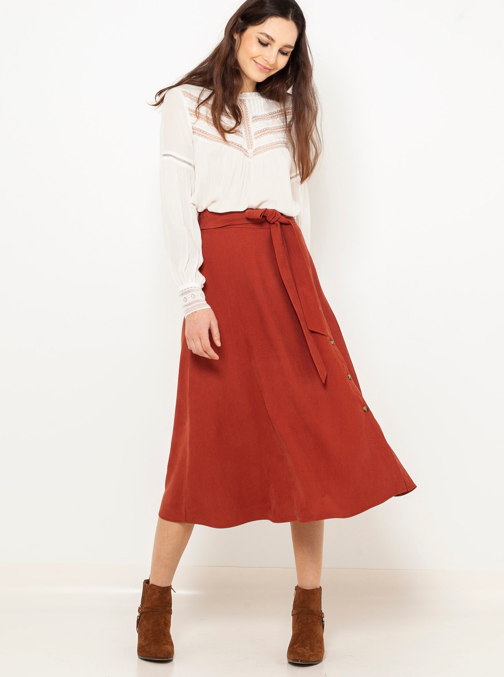 Brick midi skirt CAMAIEU - Women
