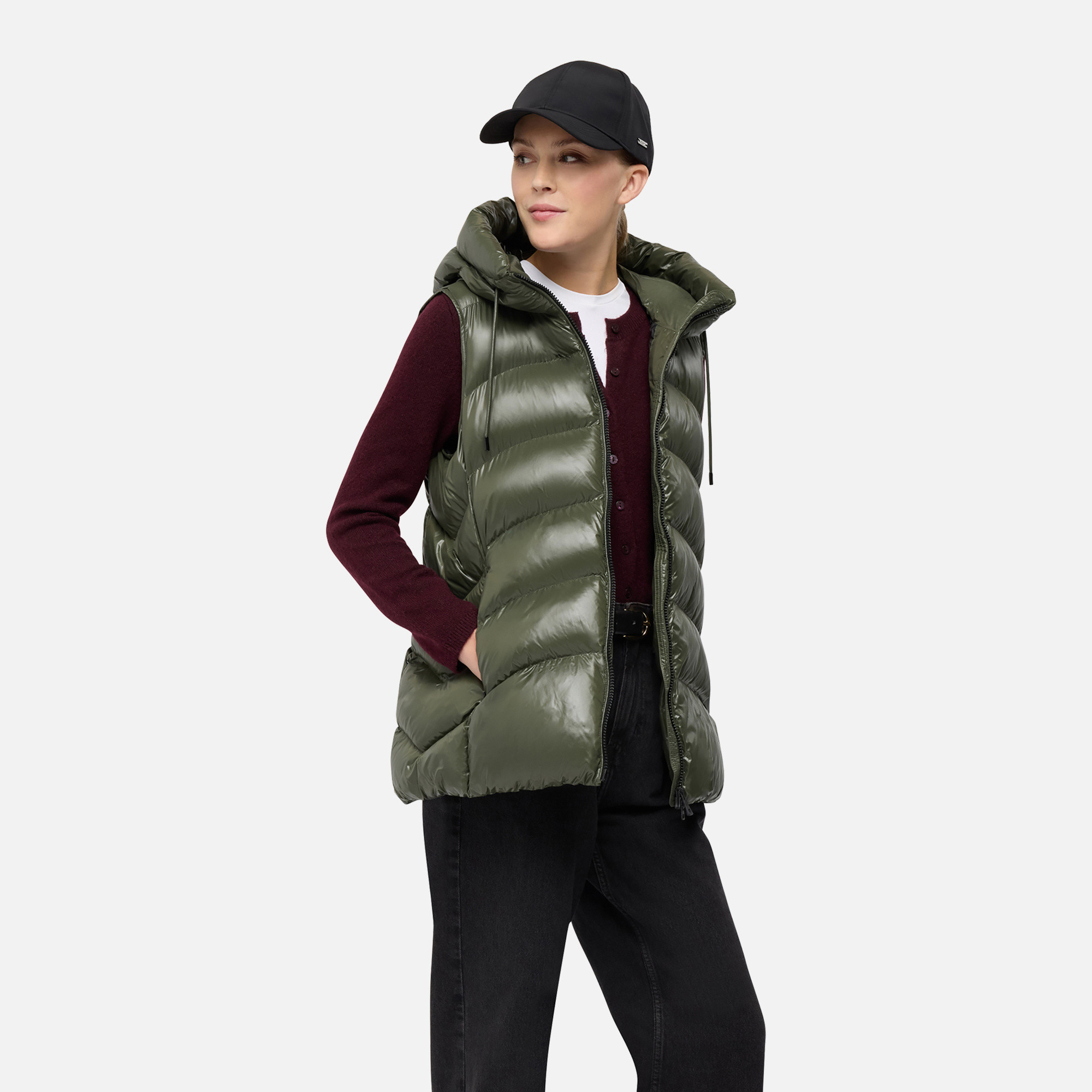 Khaki dámska vesta Geox Bleyze