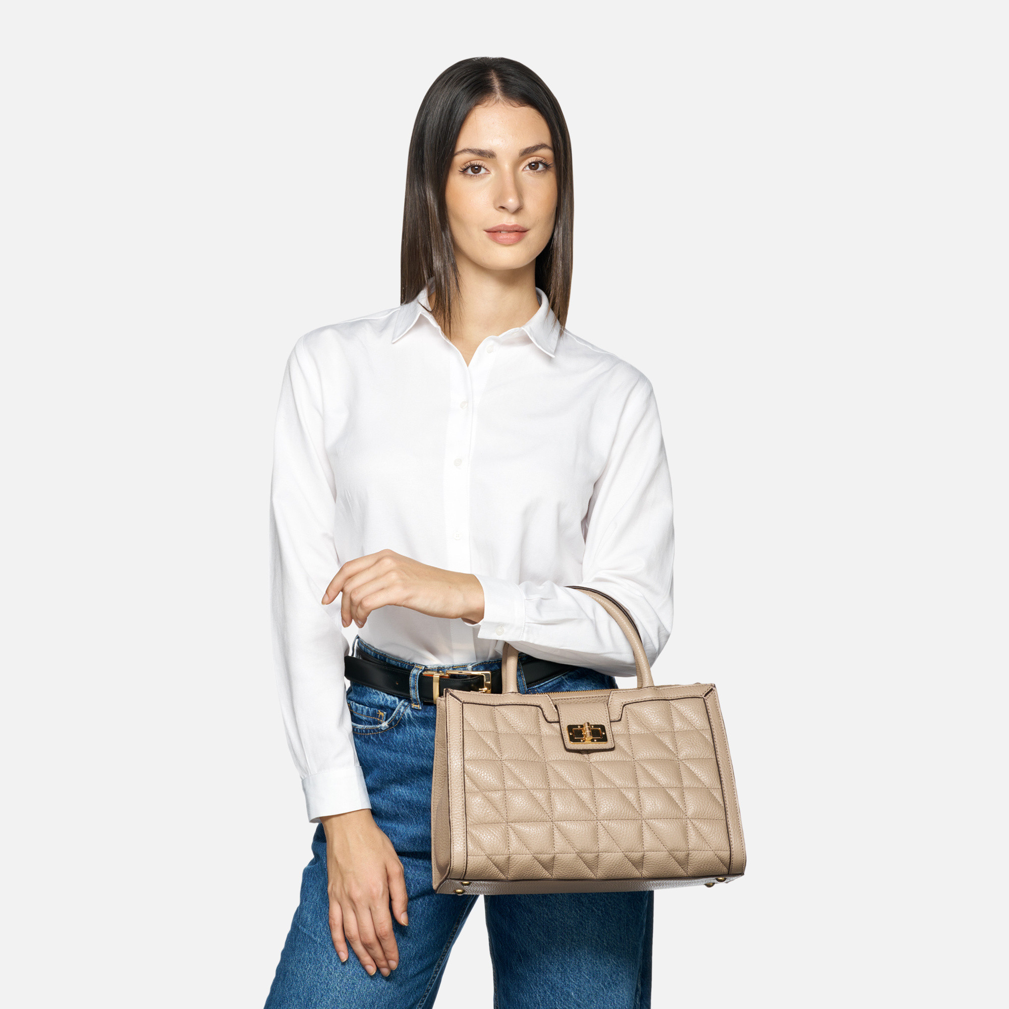 Beige women&#039;s handbag Geox Leonory - Women&#039;s