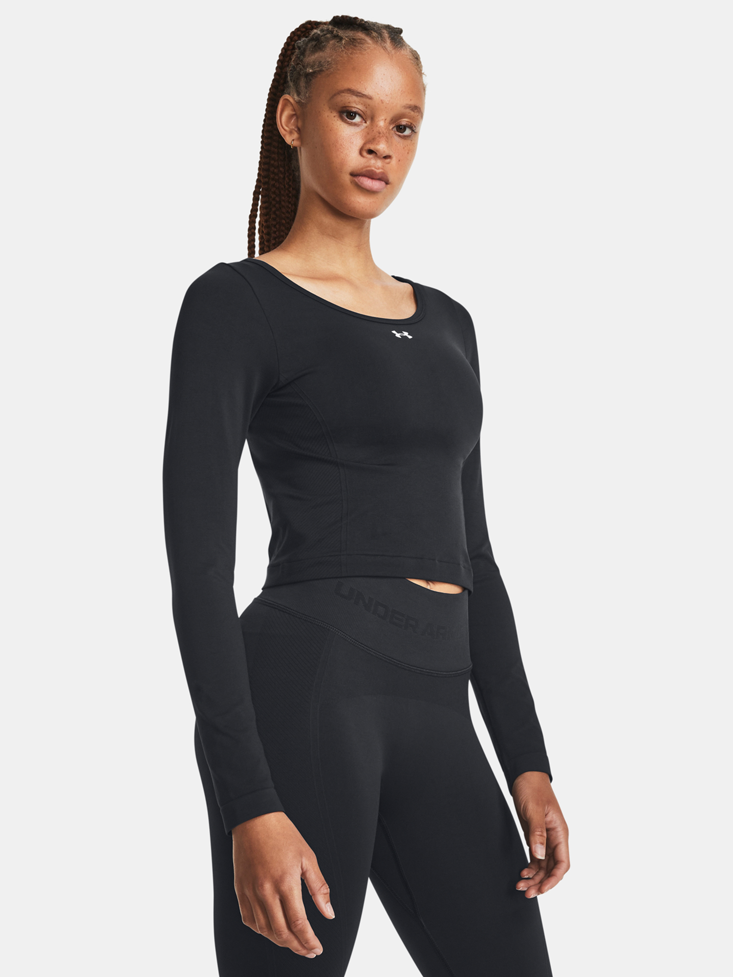 Čierne dámske športové crop top tričko Under Armour Train