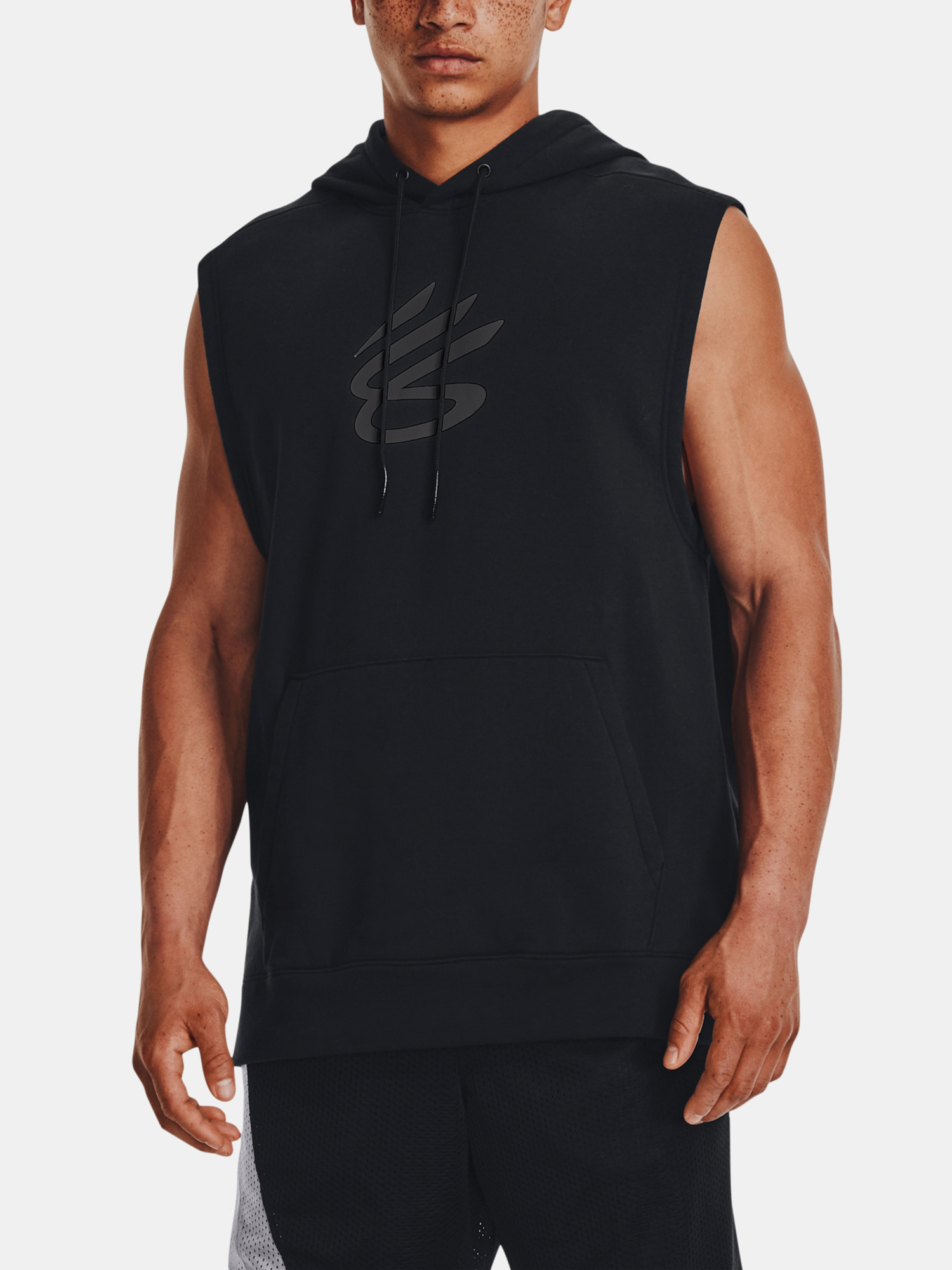 Under Armour Curry Fleece Sweatshirt SLVLS Hoodie-BLK - Mens