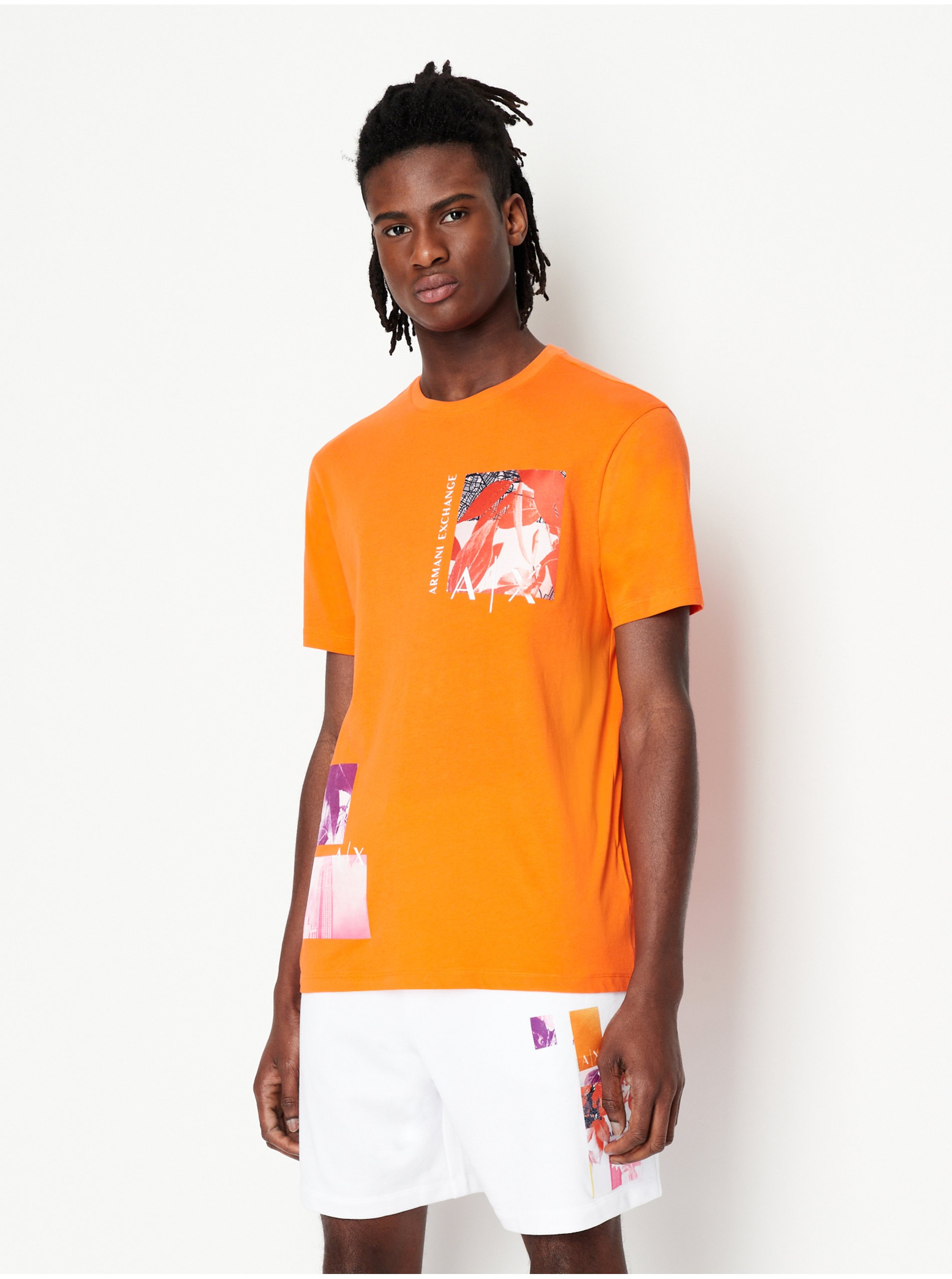 Orange Mens T-Shirt Armani Exchange - Men