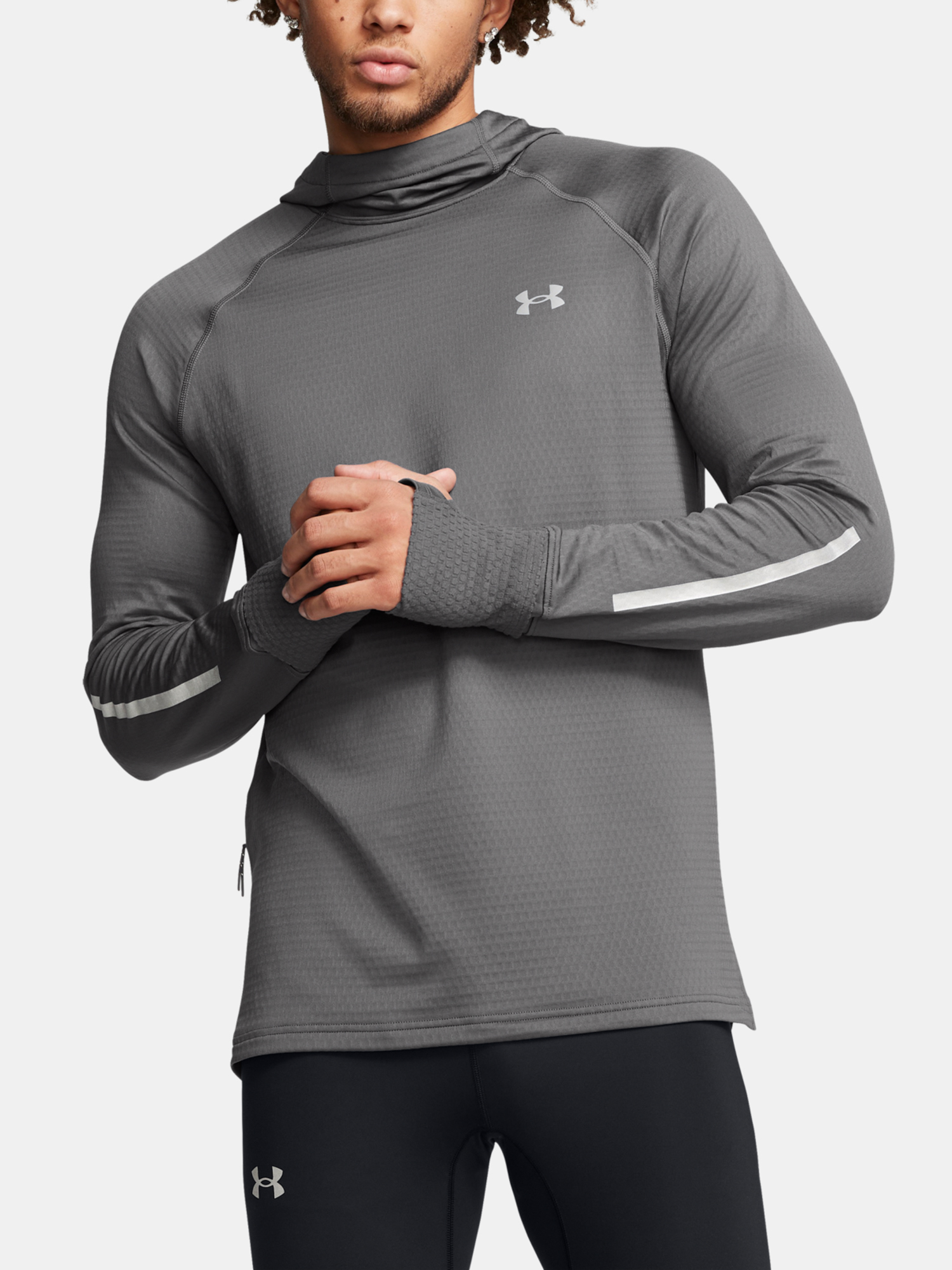 Men&#039;s sweatshirt Under Armour UA LAUNCH ELITE CW HOODY-GRY - Men&#039;s