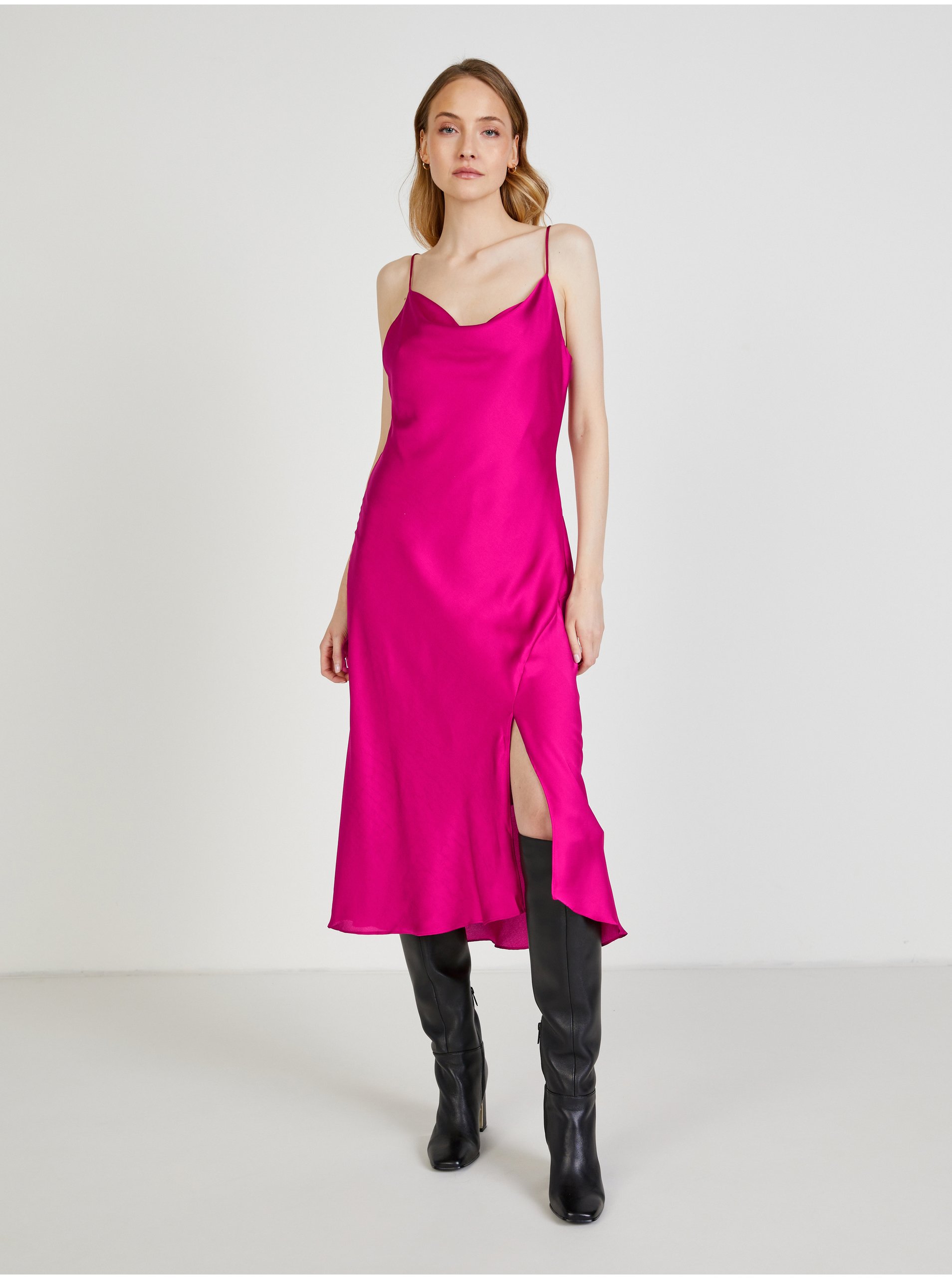 Dark pink dress with slit Trendyol - Women's