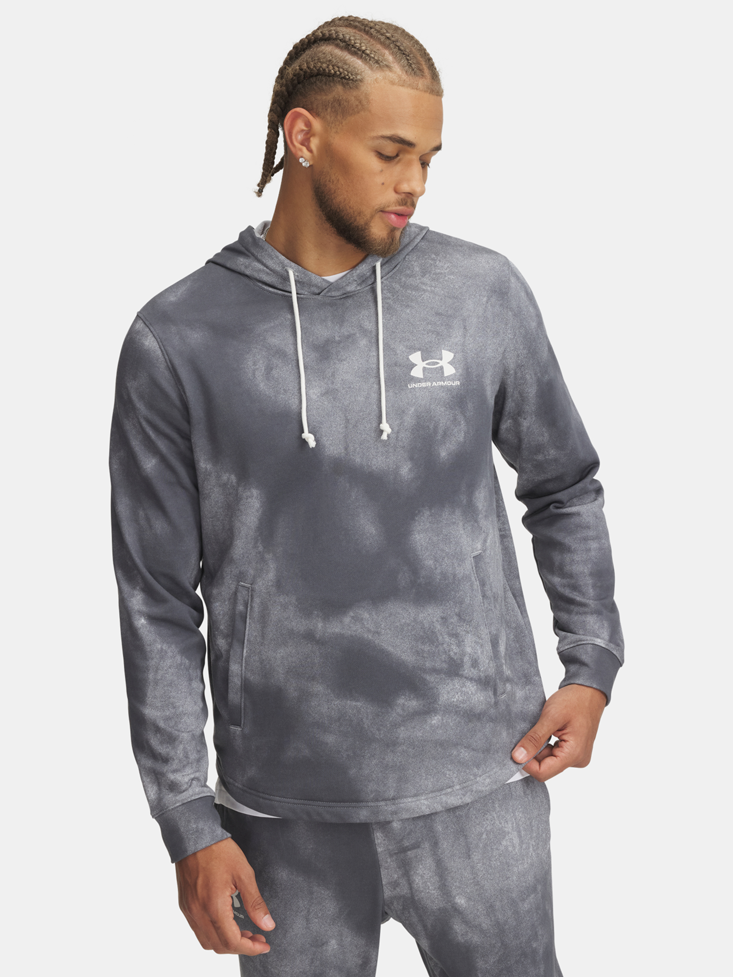 Pánská mikina Under Armour UA Rival Terry AOP Hood Q1 - Pánské