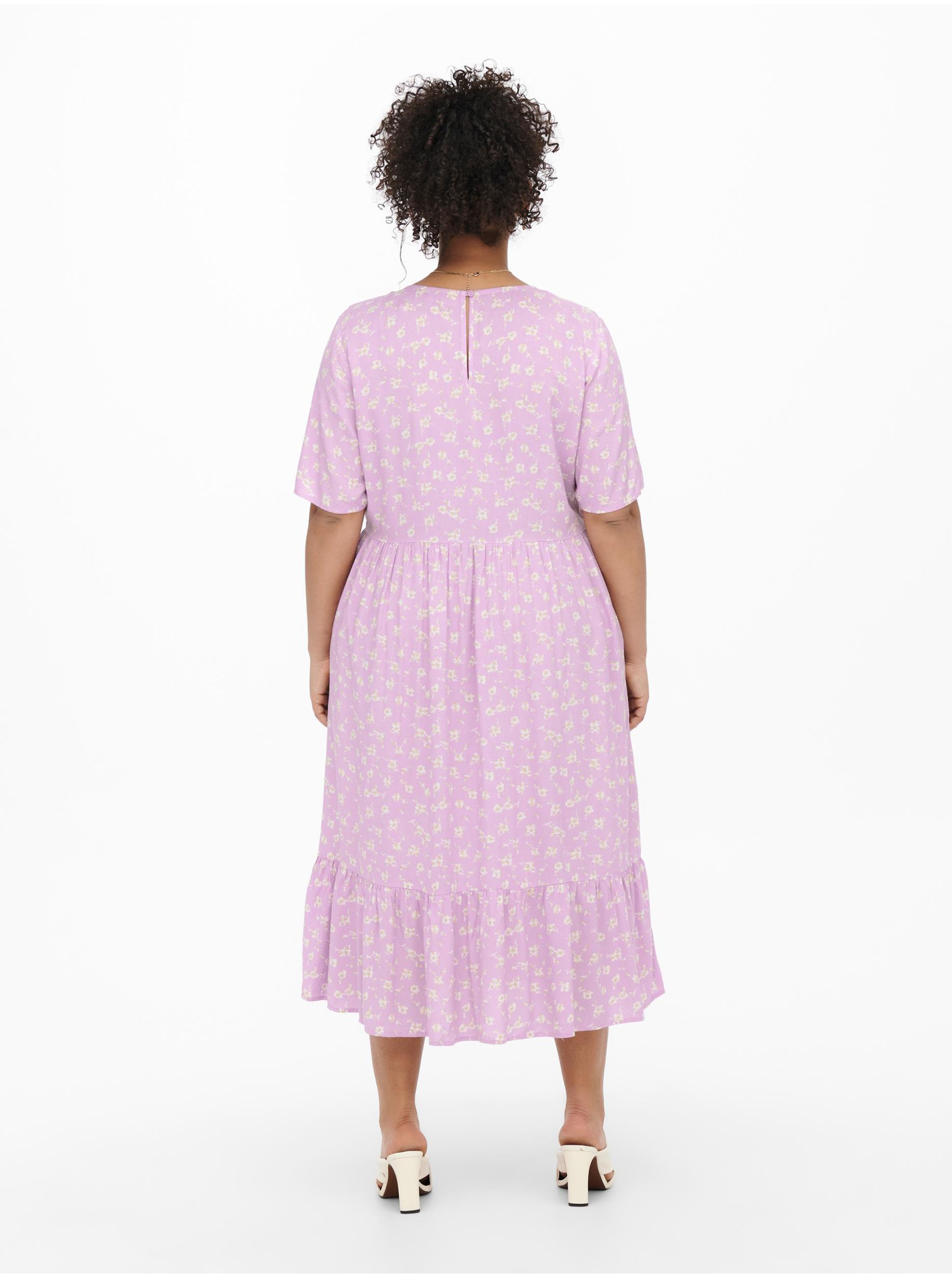 Pink Floral Dress ONLY CARMAKOMA Megan - Women