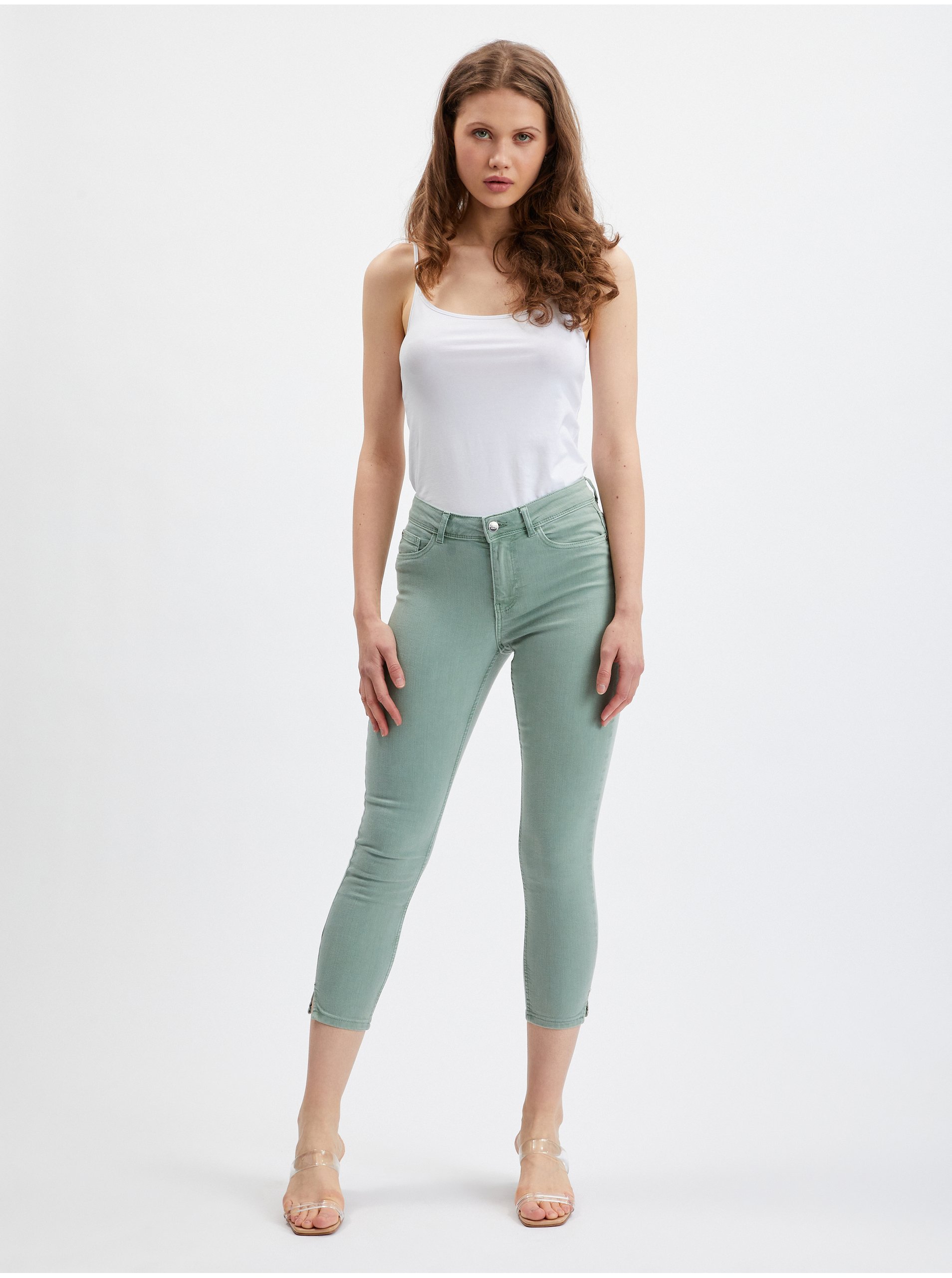 Orsay svetlozelené dámske skinny fit džínsy - ženy