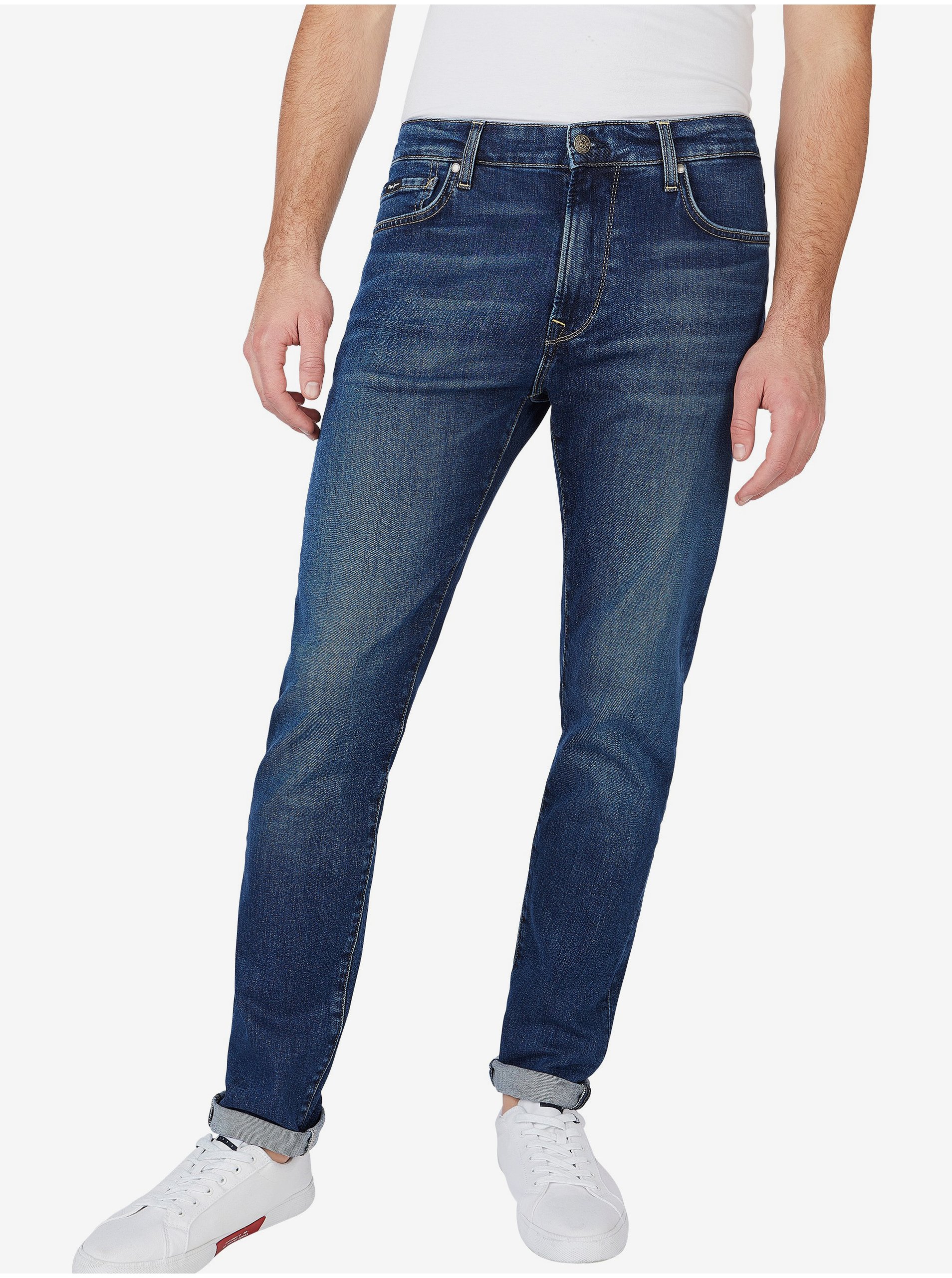 Tmavě modré pánské slim fit džíny Pepe Jeans Crane - Pánské