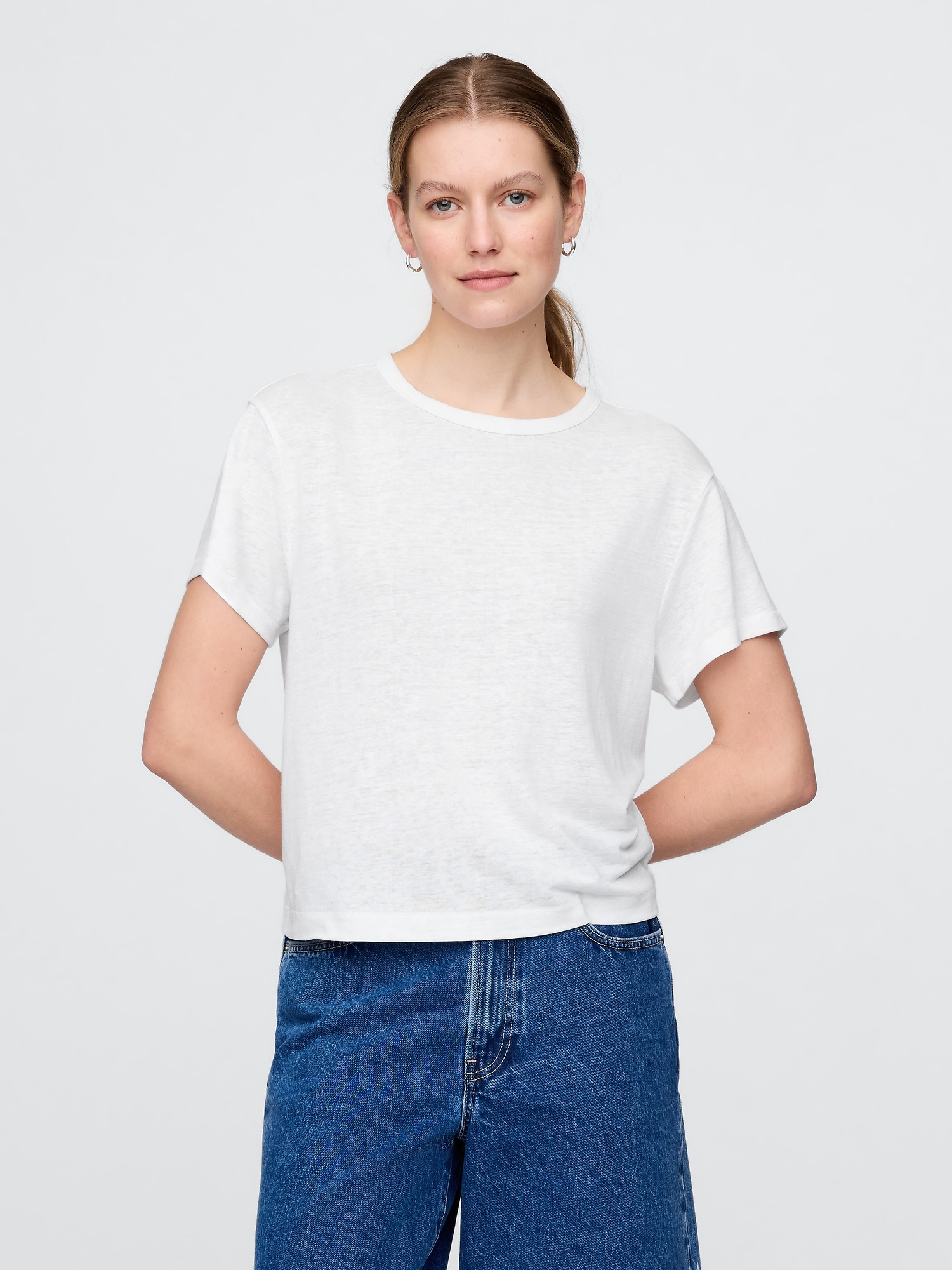 GAP Linen crop t-shirt - Womens