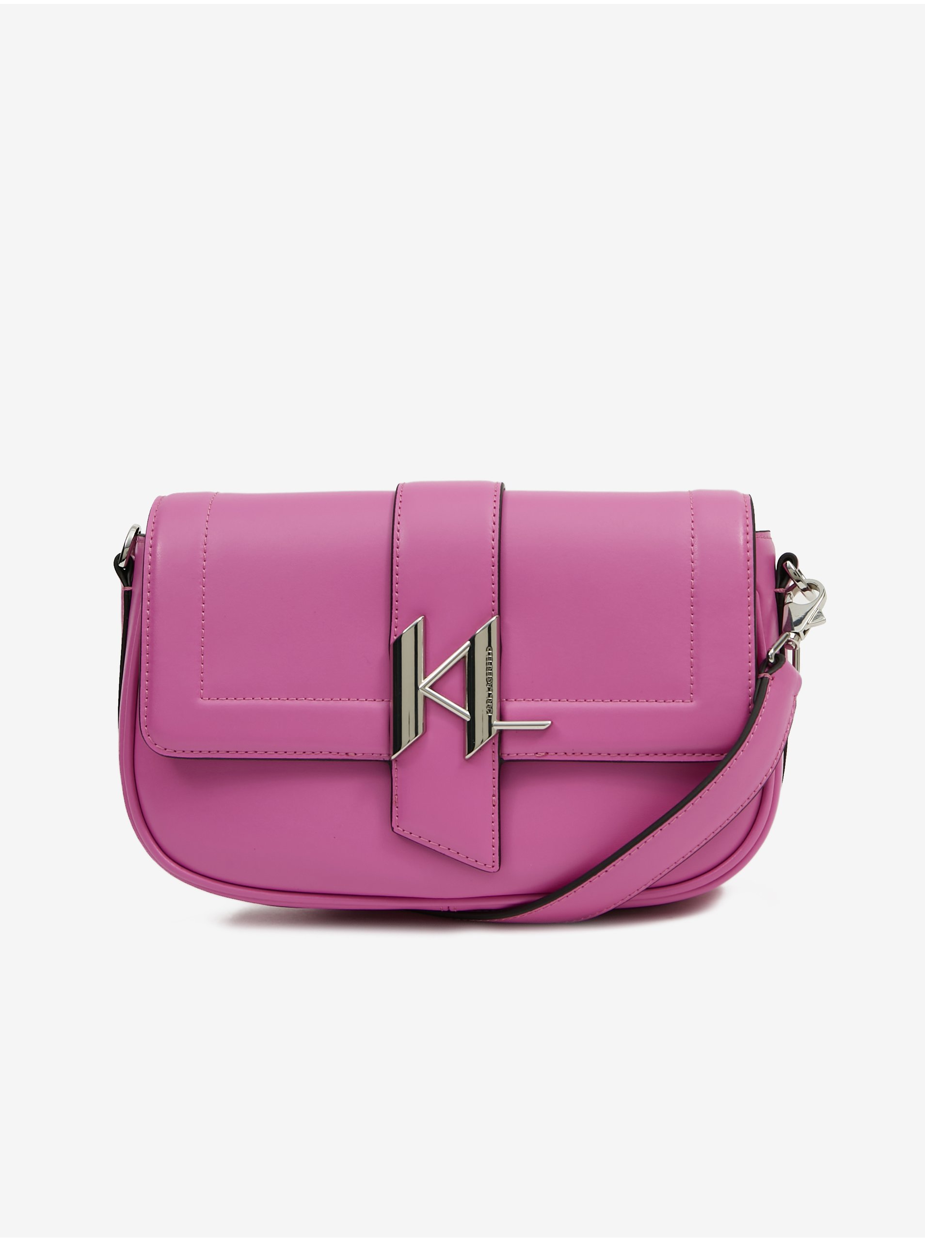 Dark pink women's leather crossbody handbag KARL LAGERFELD Shootin - Women