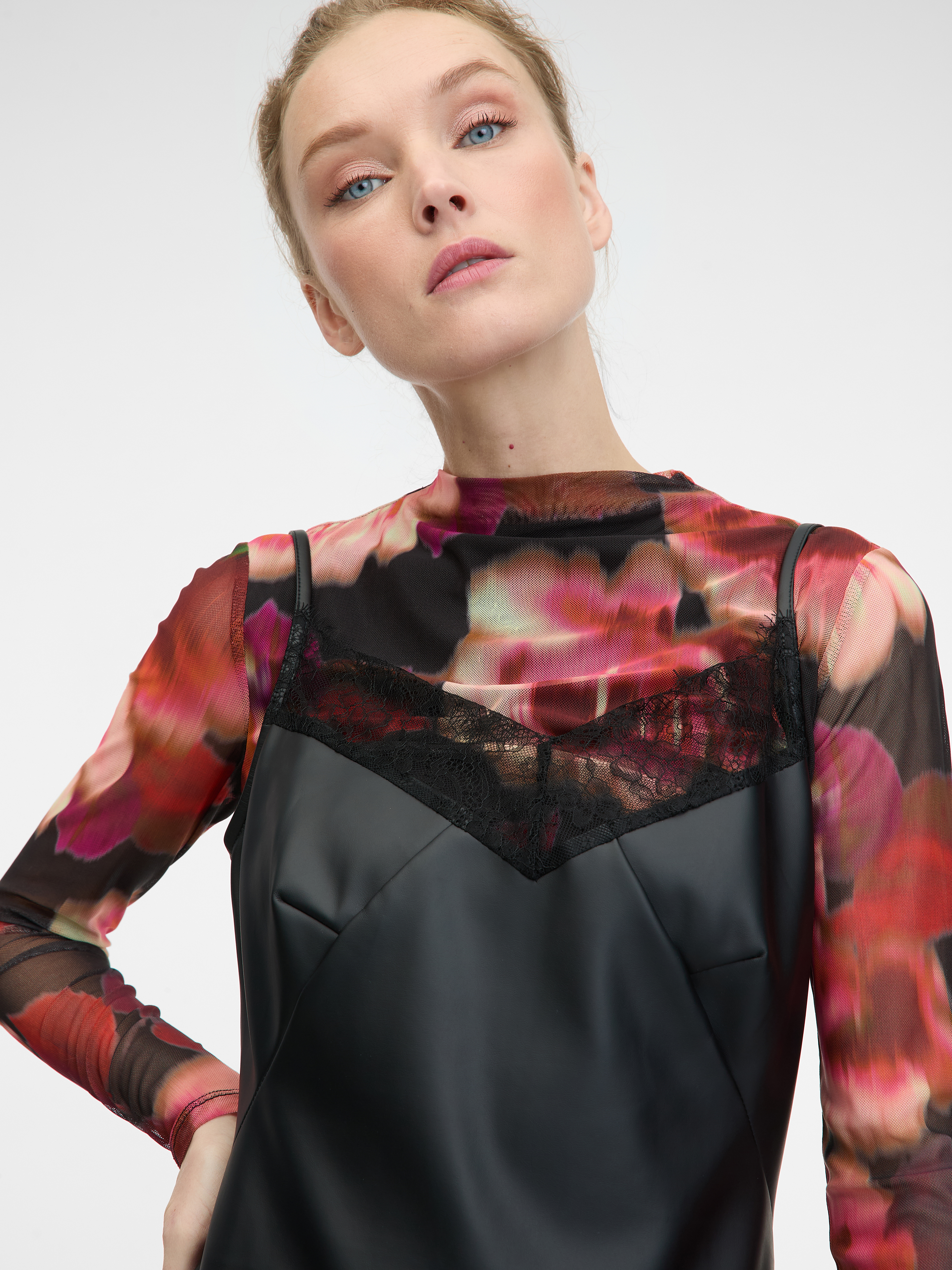 Black women's leatherette midi dress ORSAY - Women's