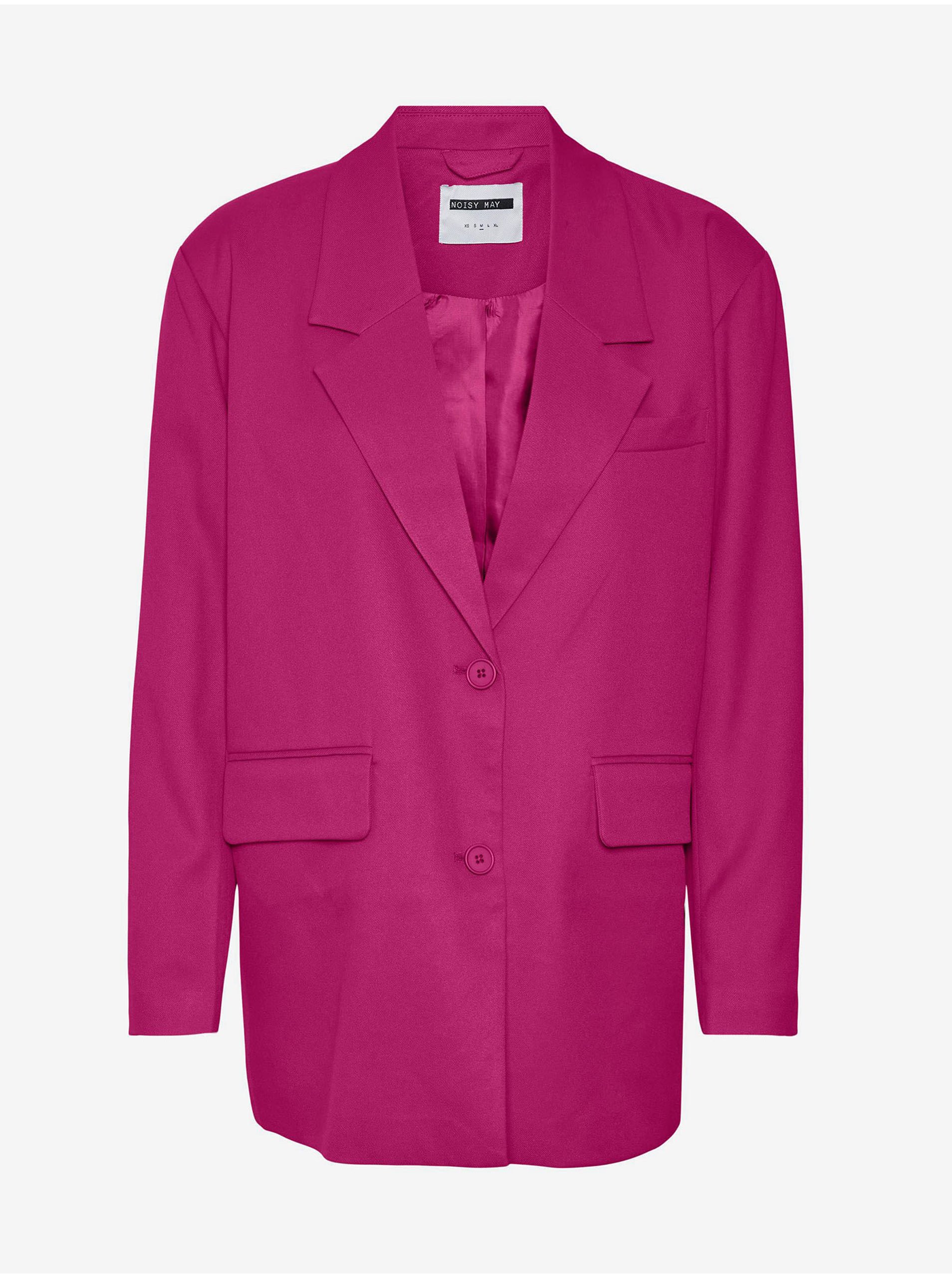 Dark pink women's oversize jacket Noisy May Milla - Women