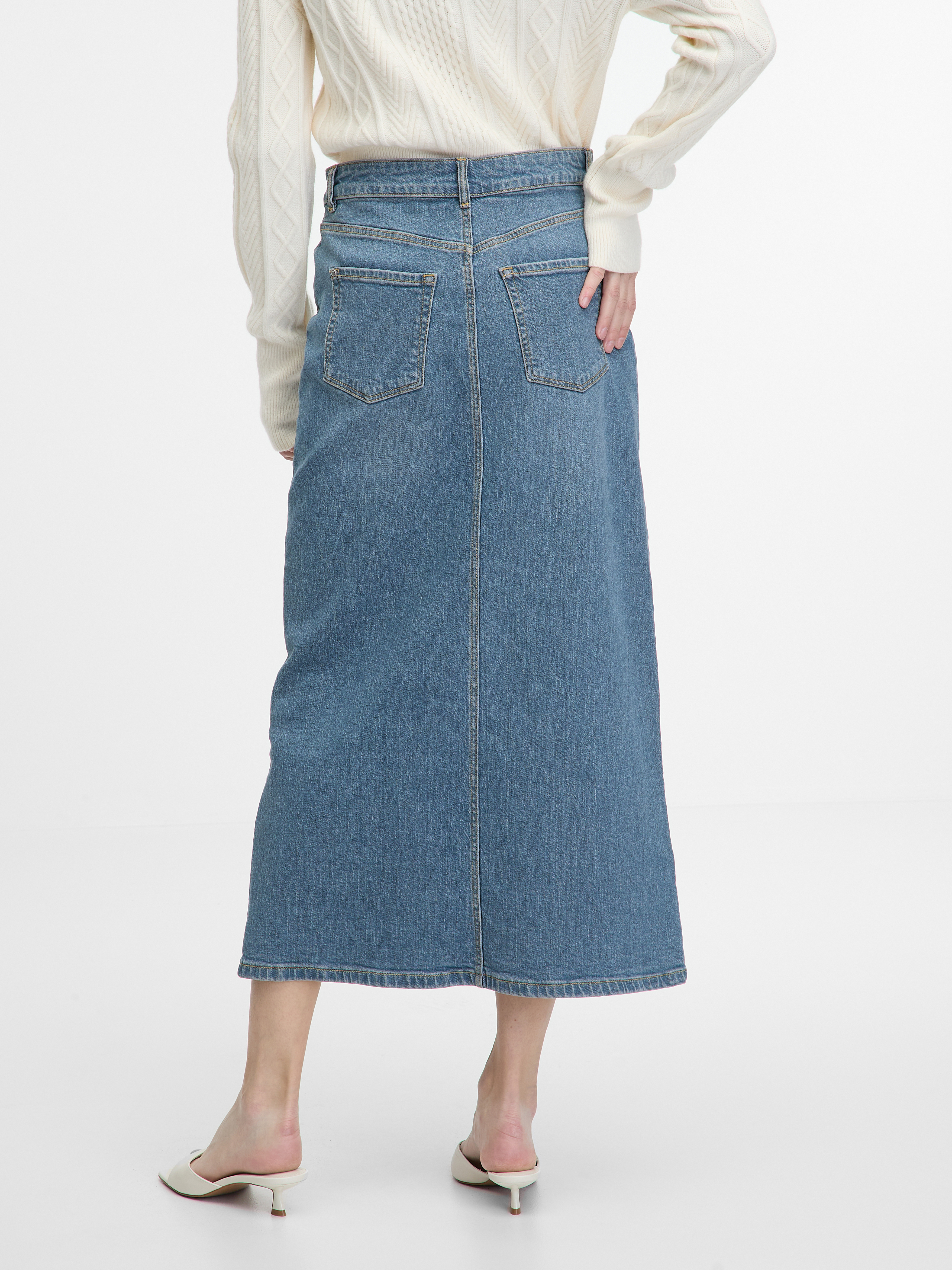 Blue women&#039;s denim maxi skirt ORSAY - Women&#039;s