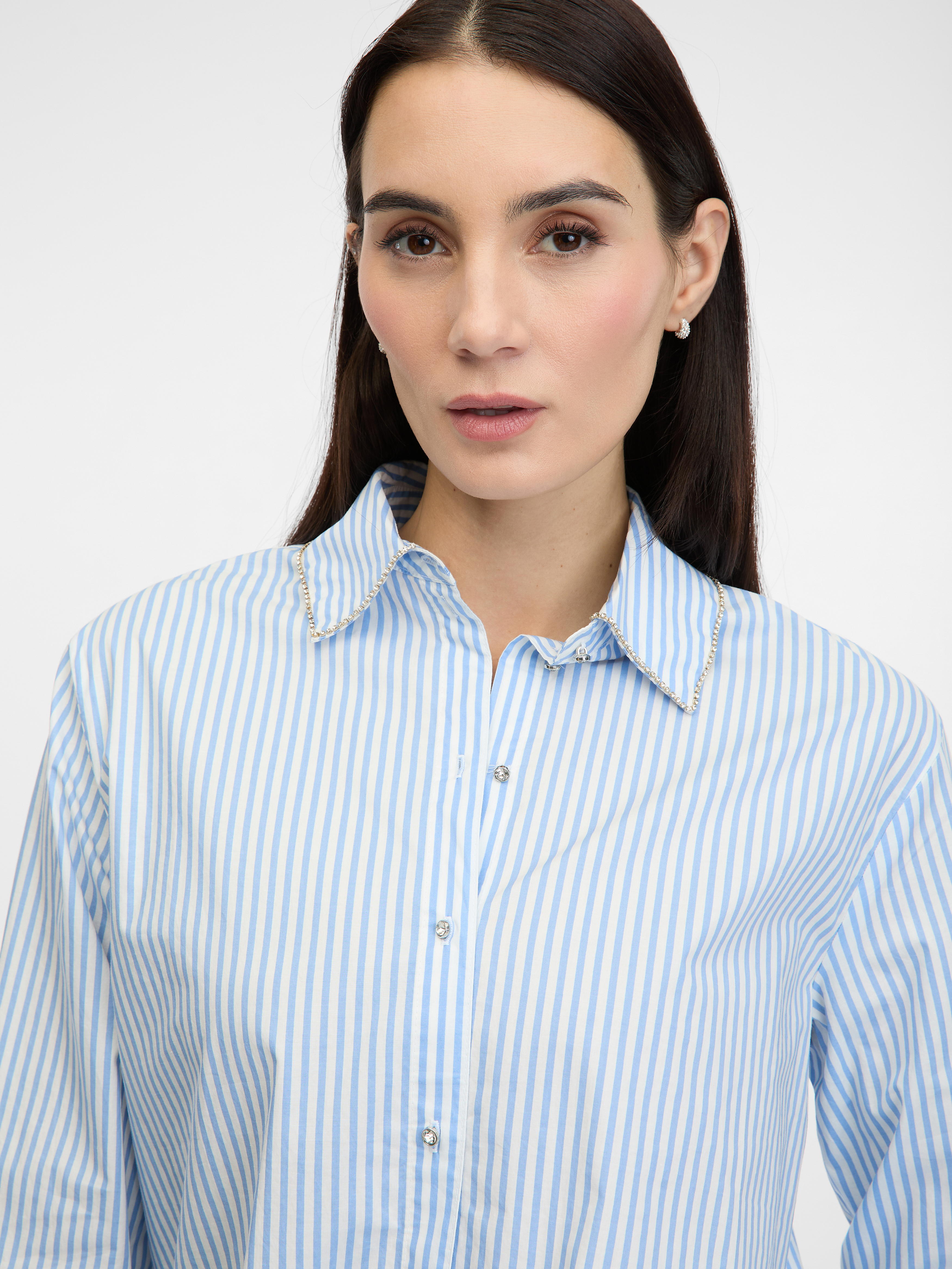 Light blue women&#039;s striped shirt ORSAY - Women&#039;s