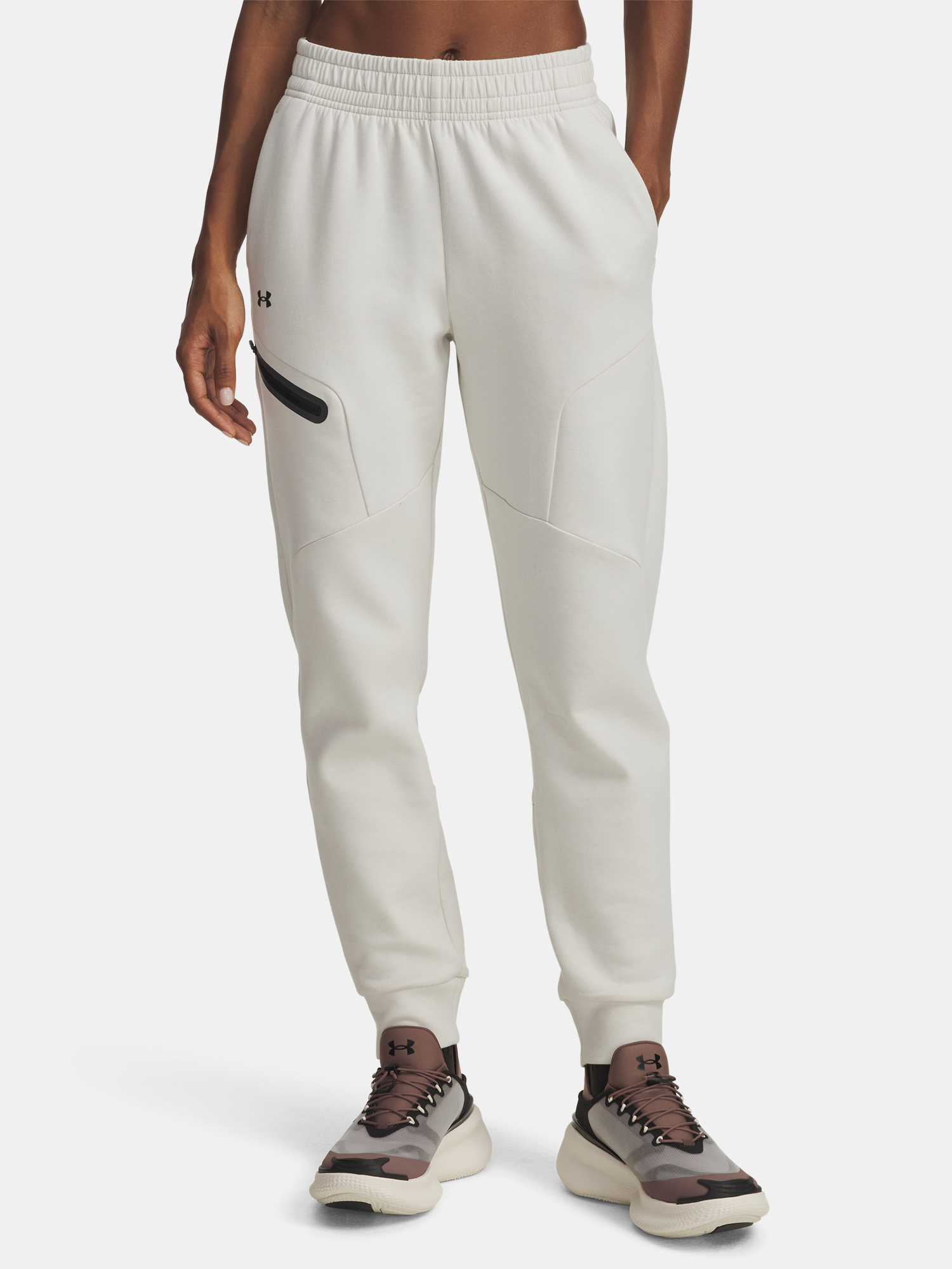 Womens sweatpants Under Armour Unstoppable Flc Jogger-WHT - Womens