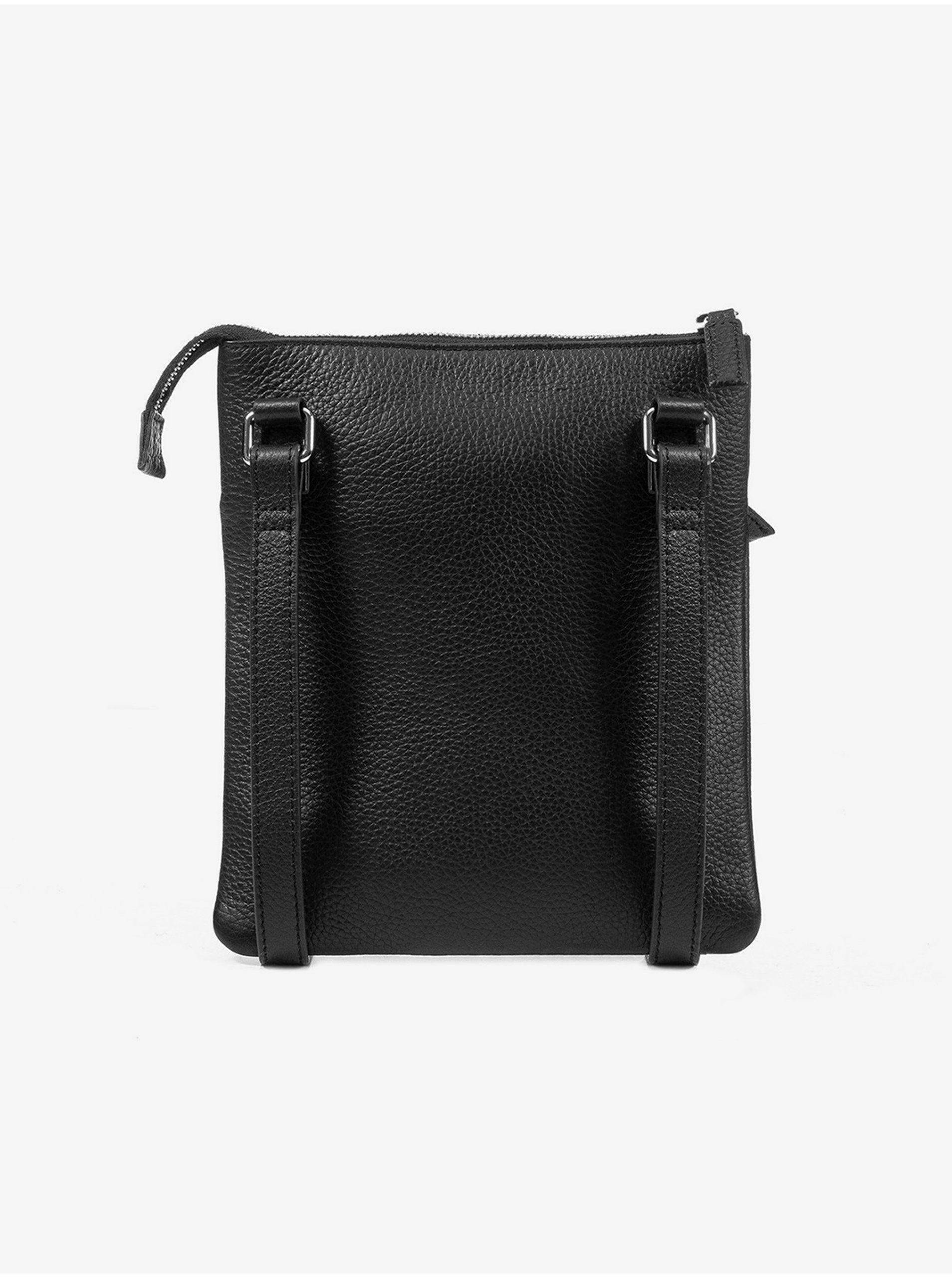 Black Men's Leather Crossbody Bag Geox - Men