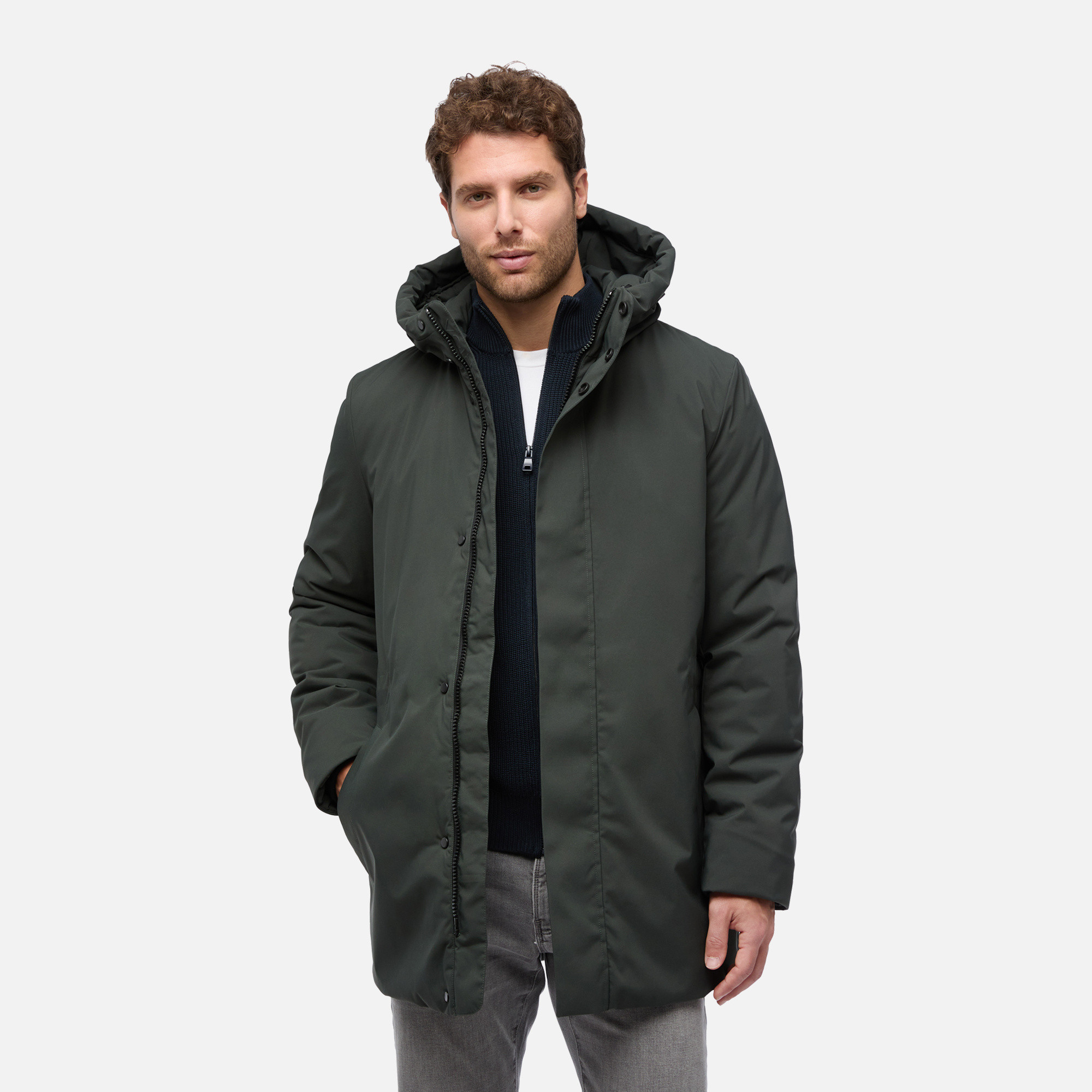 Dark Green Men's Parka Geox Spherica - Men's