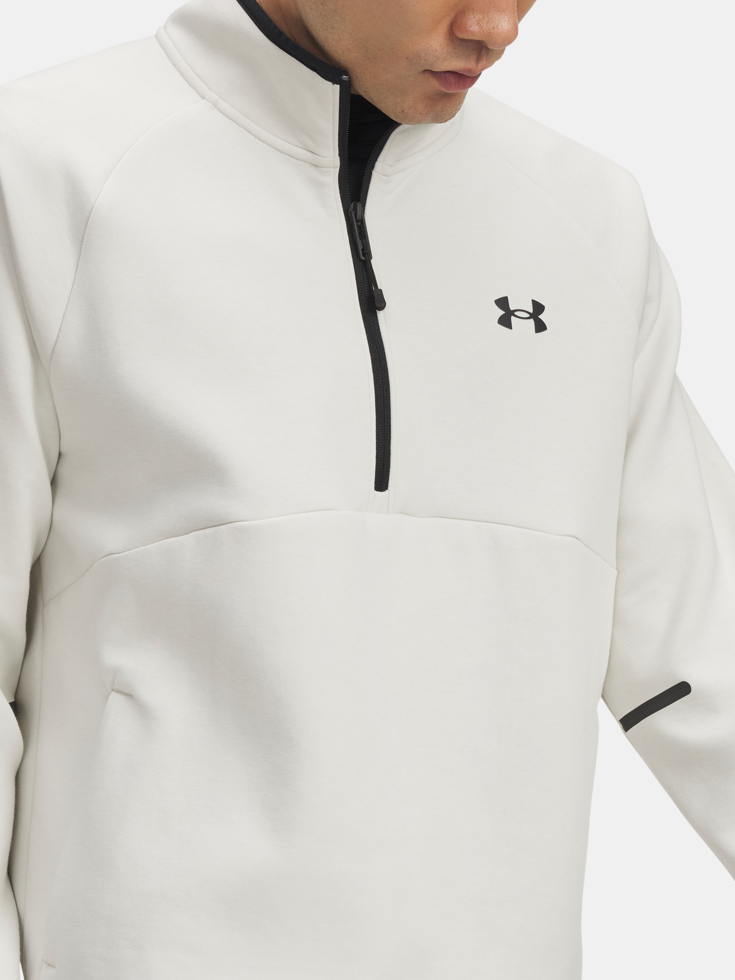 Under Armour UA Unstoppable Flc Half Zip-WHT Men's Sweatshirt - Men's