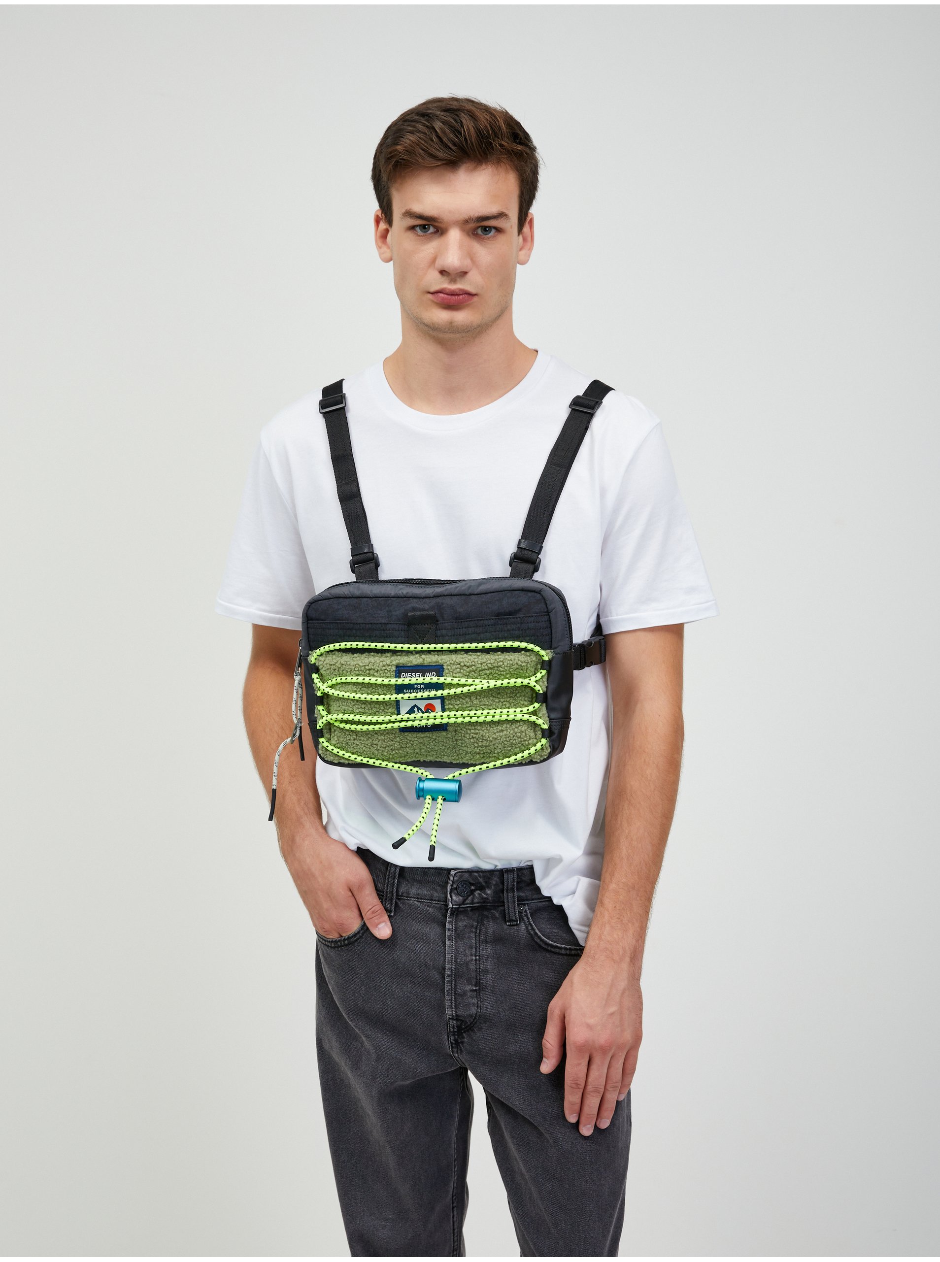 Green and Black Men's Diesel Bag - Men's