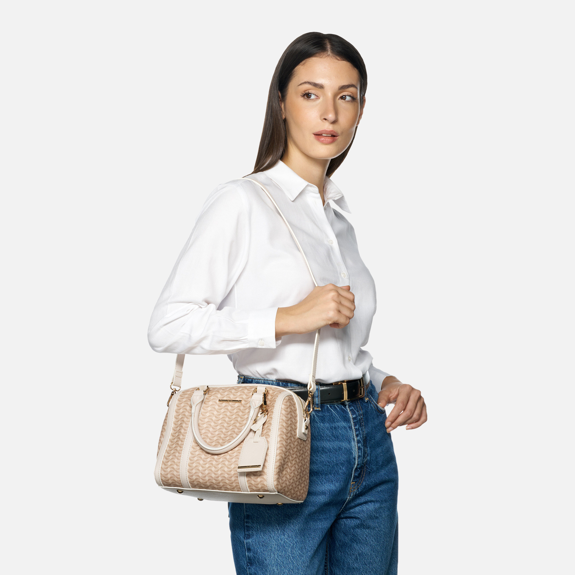 Cream women&#039;s handbag Geox Zene S - Women&#039;s