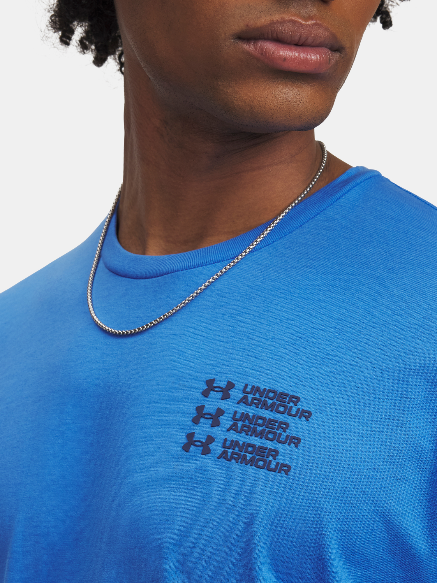 Men's T-shirt Under Armour UA TRIPLE STACK LC LOGO SS-BLU - Men's