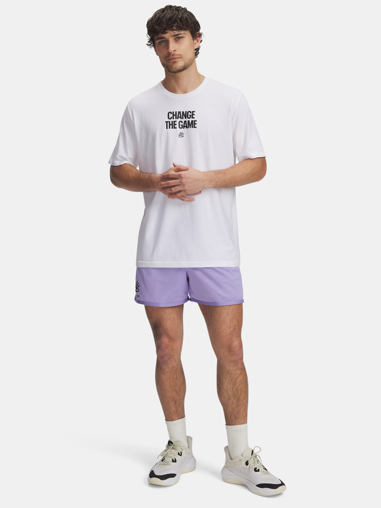 Men's T-shirt Under Armour Curry Playable Tee 1-WHT - Men's