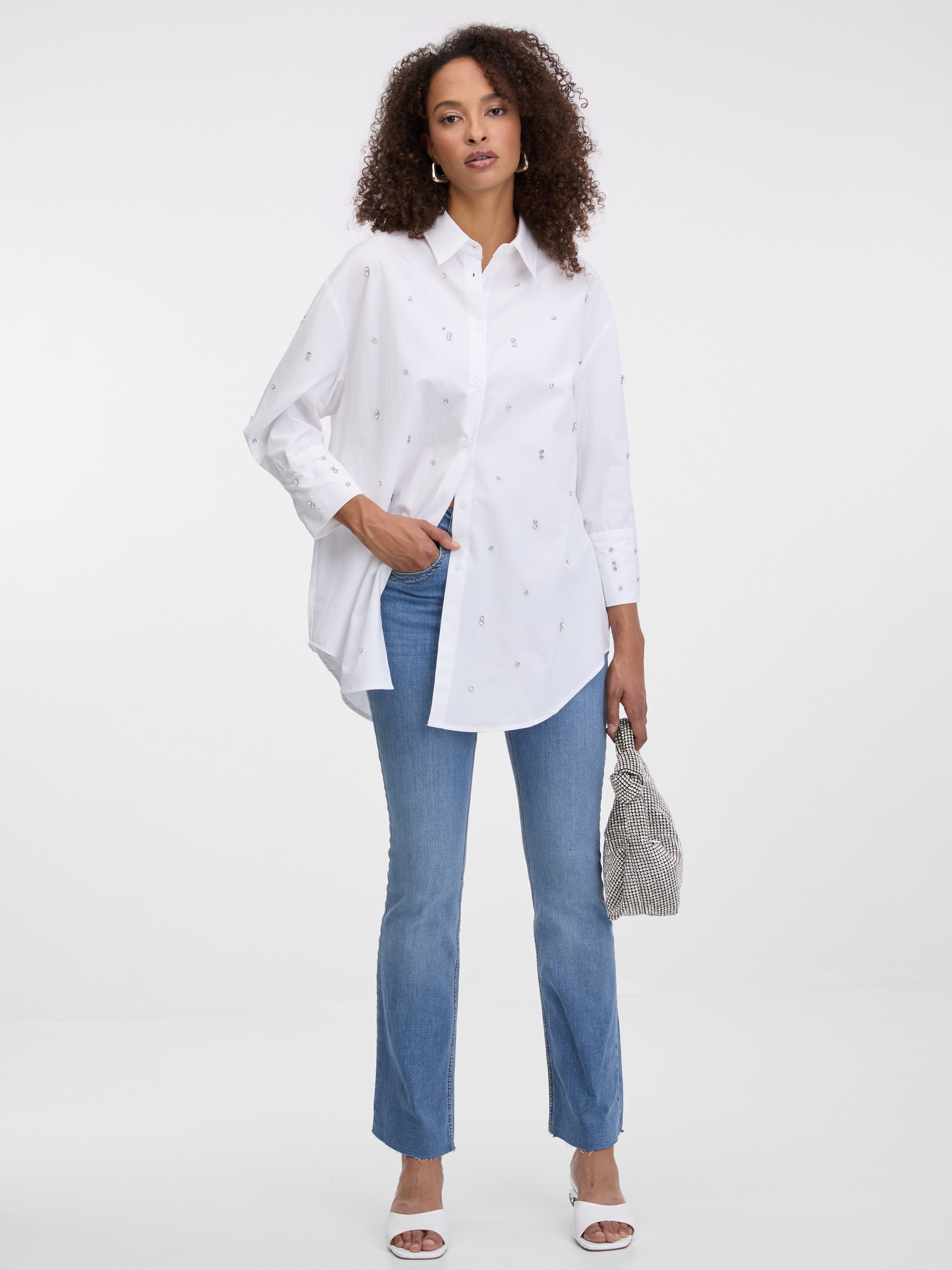 White women's shirt with stones ORSAY - Women's
