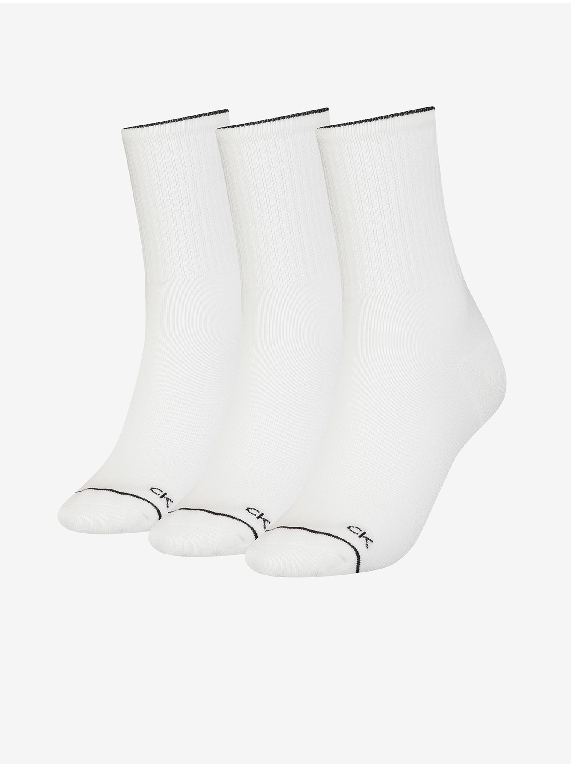 Set of three pairs of white Calvin Klein Underwear socks - Women