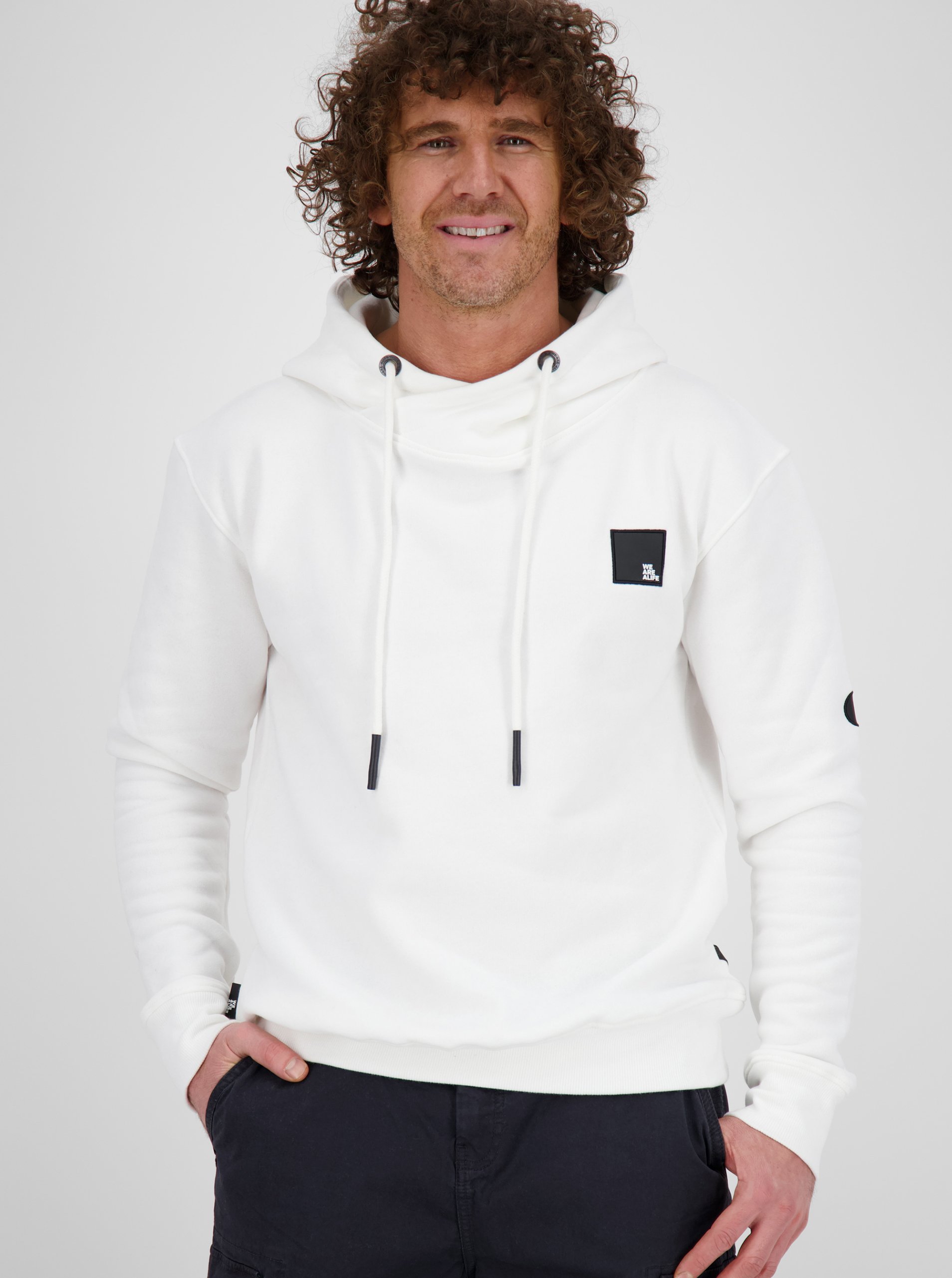 White Mens Hoodie Alife and Kickin - Men