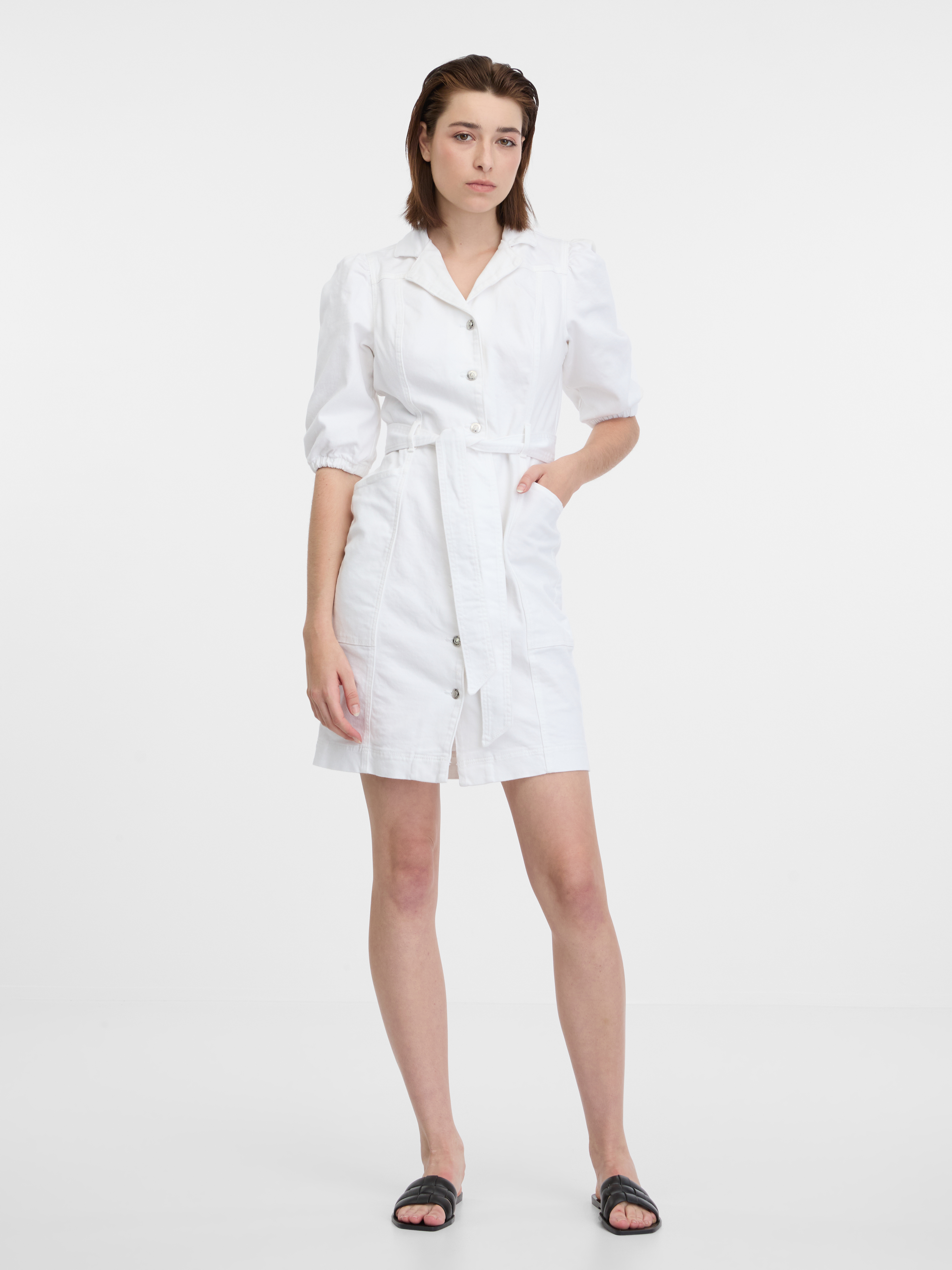 Rochii tip camasa pentru femei ORSAY - alb
