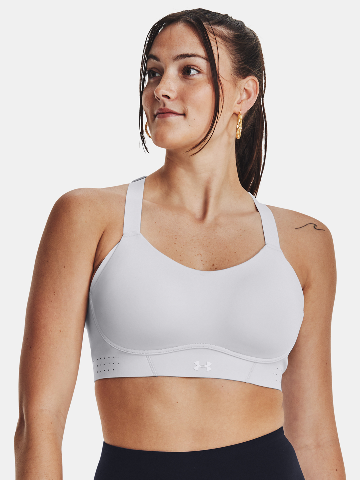 Svetlosivá dámska športová podprsenka Under Armour UA Uplift High-GRY