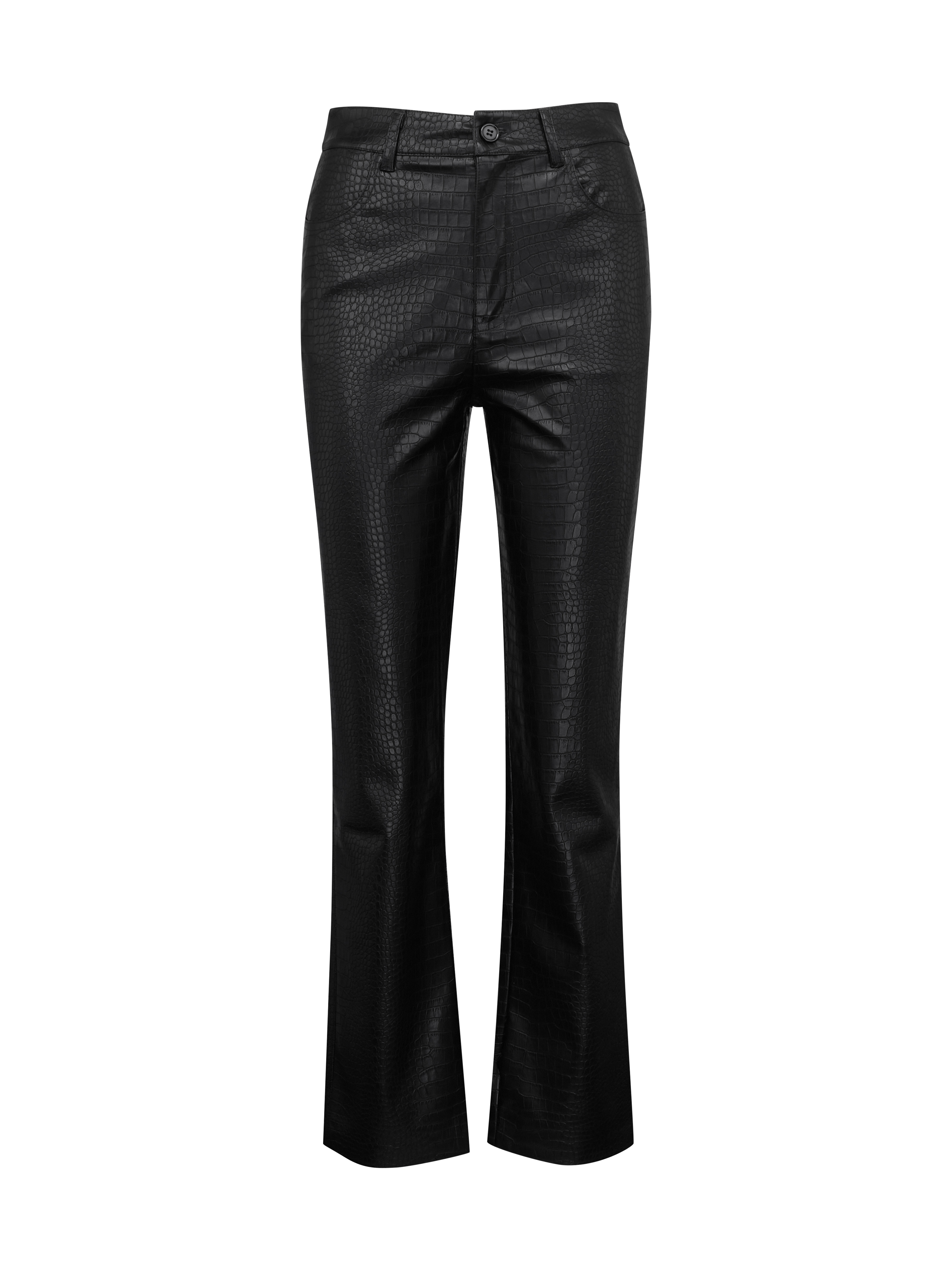 Black leatherette women's trousers ORSAY - Women's