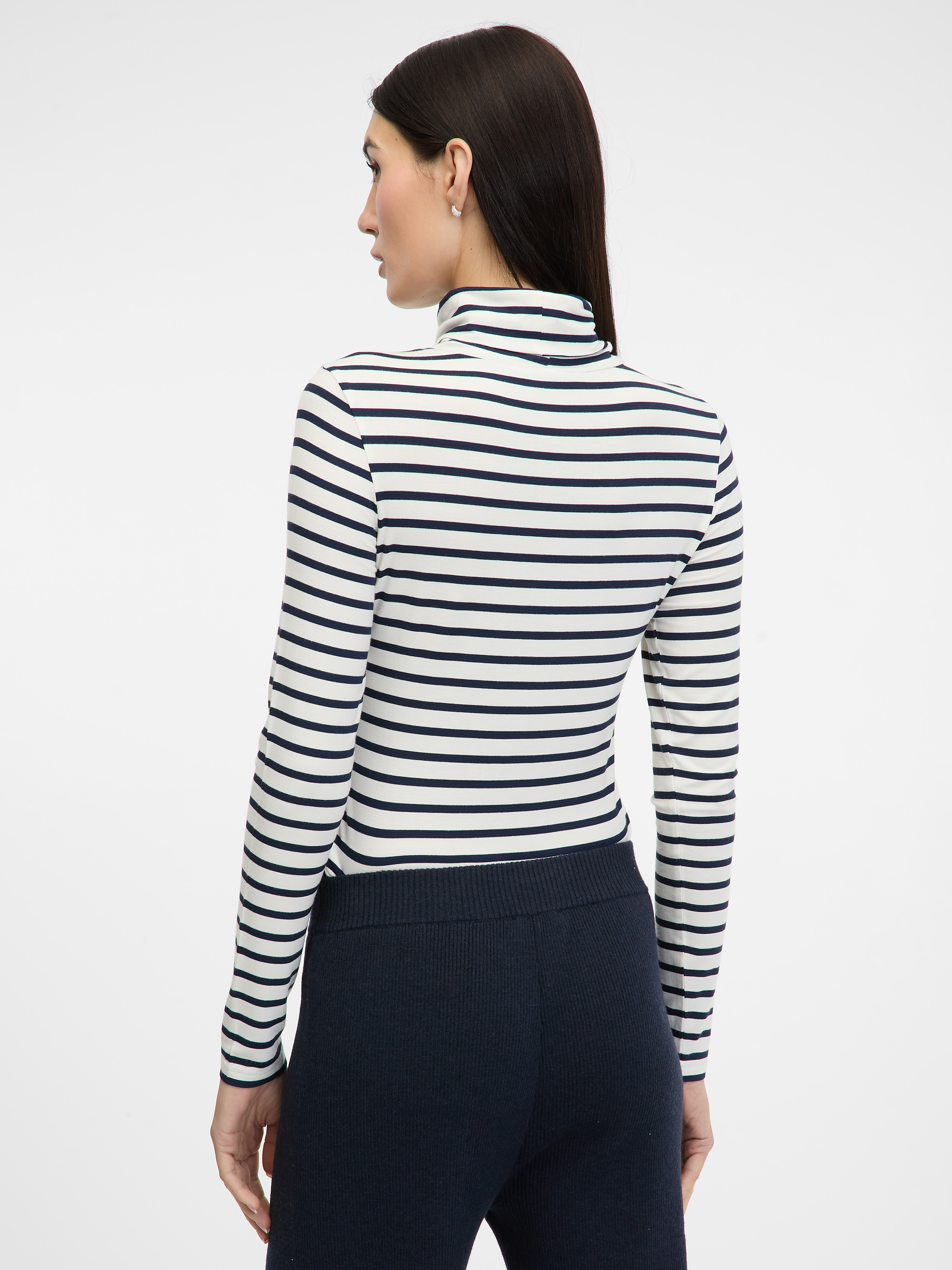 Navy Blue Women's Striped Long Sleeve T-Shirt ORSAY - Women's