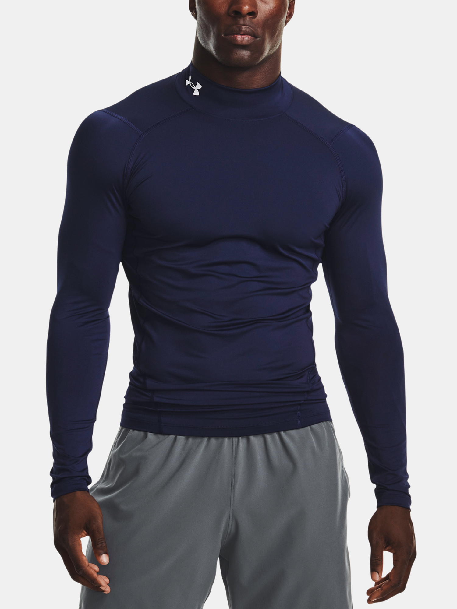 Men's T-shirt Under Armour UA HG Armour Comp Mock LS-BLU - Men