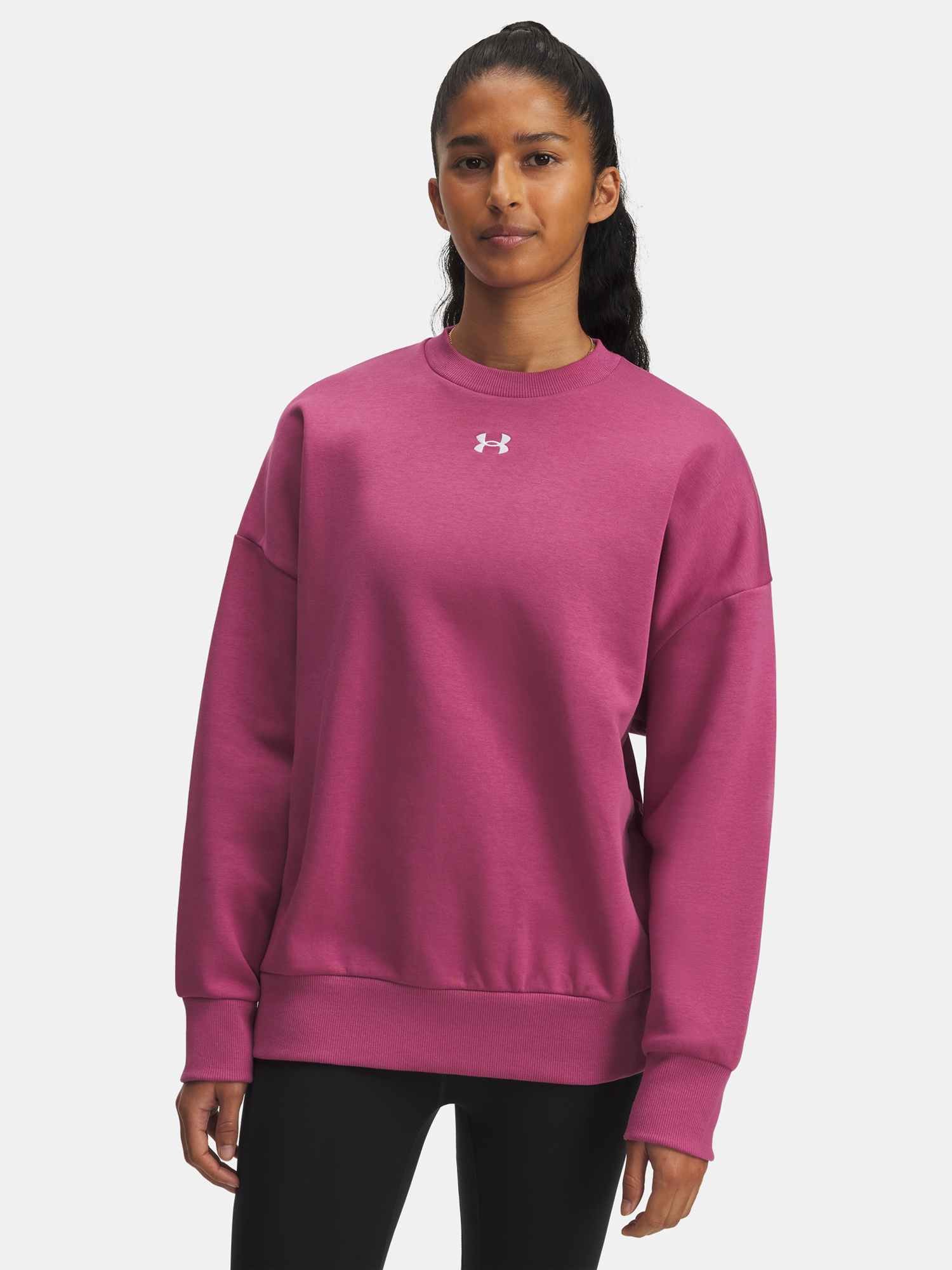 Under Armour UA Rival Fleece OS Crew-RED Women's Sweatshirt - Women's
