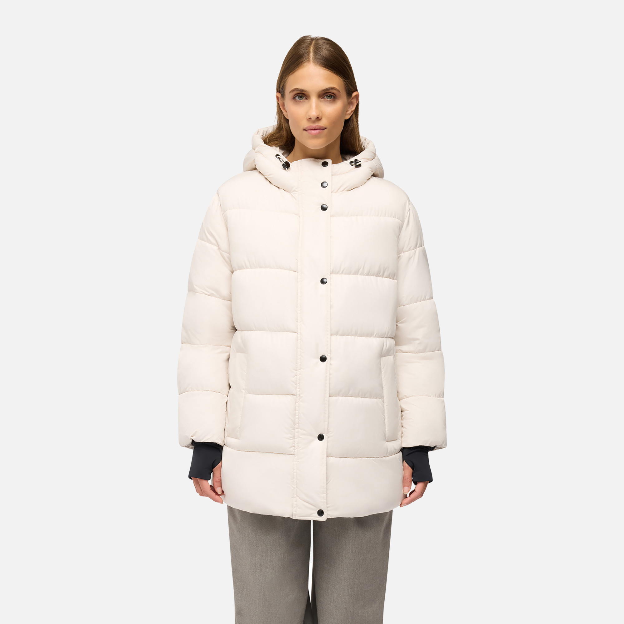 Krémová dámska páperová bunda Geox Spherica